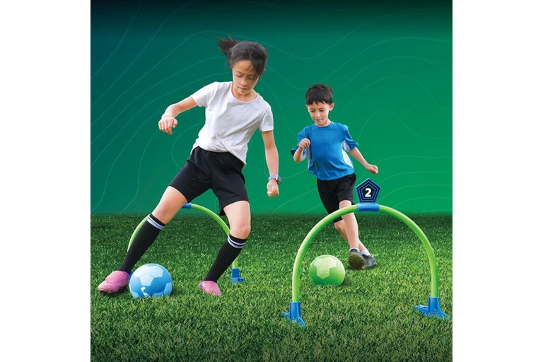 P1 Kick Croquet Strike Adjustable Soccer Football Game 5y Green/Blue - Image 2