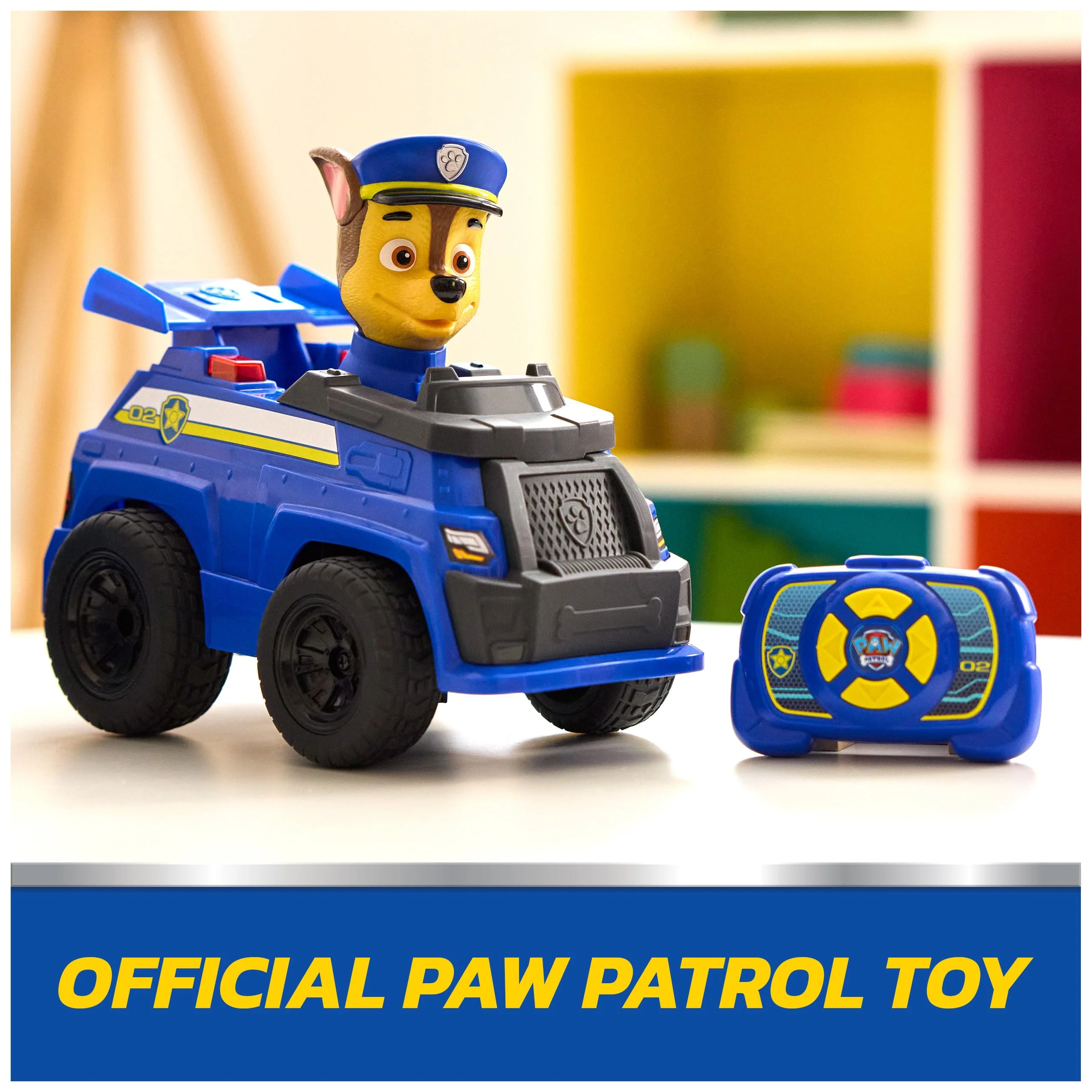 PAW PATROL Chases Remote Control Police Car with Light Effects, Approx. 25 cm, Easy Control with Remote Control, RC Car for Children Aged 3+ - Image 3