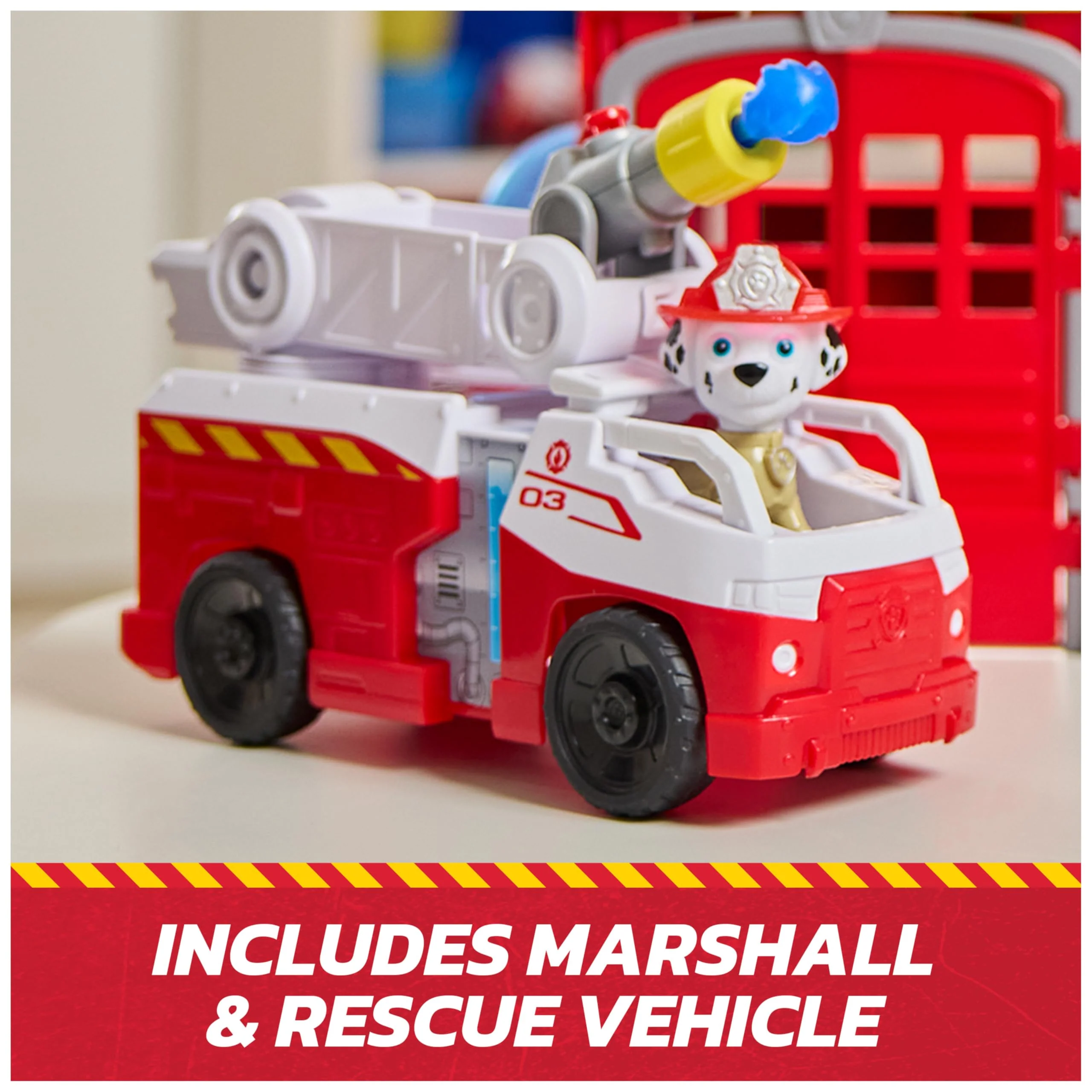 Paw Patrol - Fire Rescue Fire Station - Marcus Car Figure - Sound & Light Effects - Kids Toy - Ages 3+ - Image 7