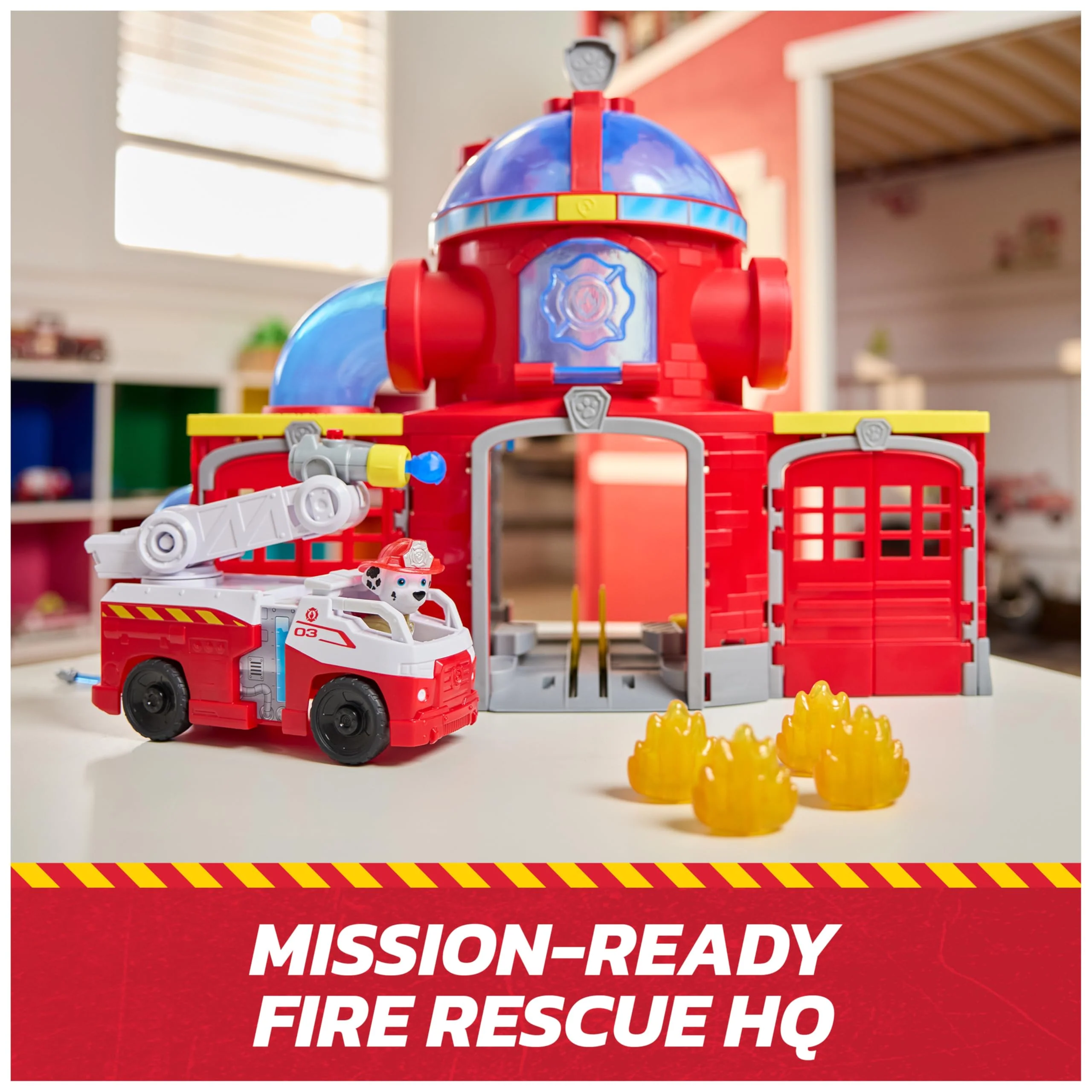 Paw Patrol - Fire Rescue Fire Station - Marcus Car Figure - Sound & Light Effects - Kids Toy - Ages 3+ - Image 9