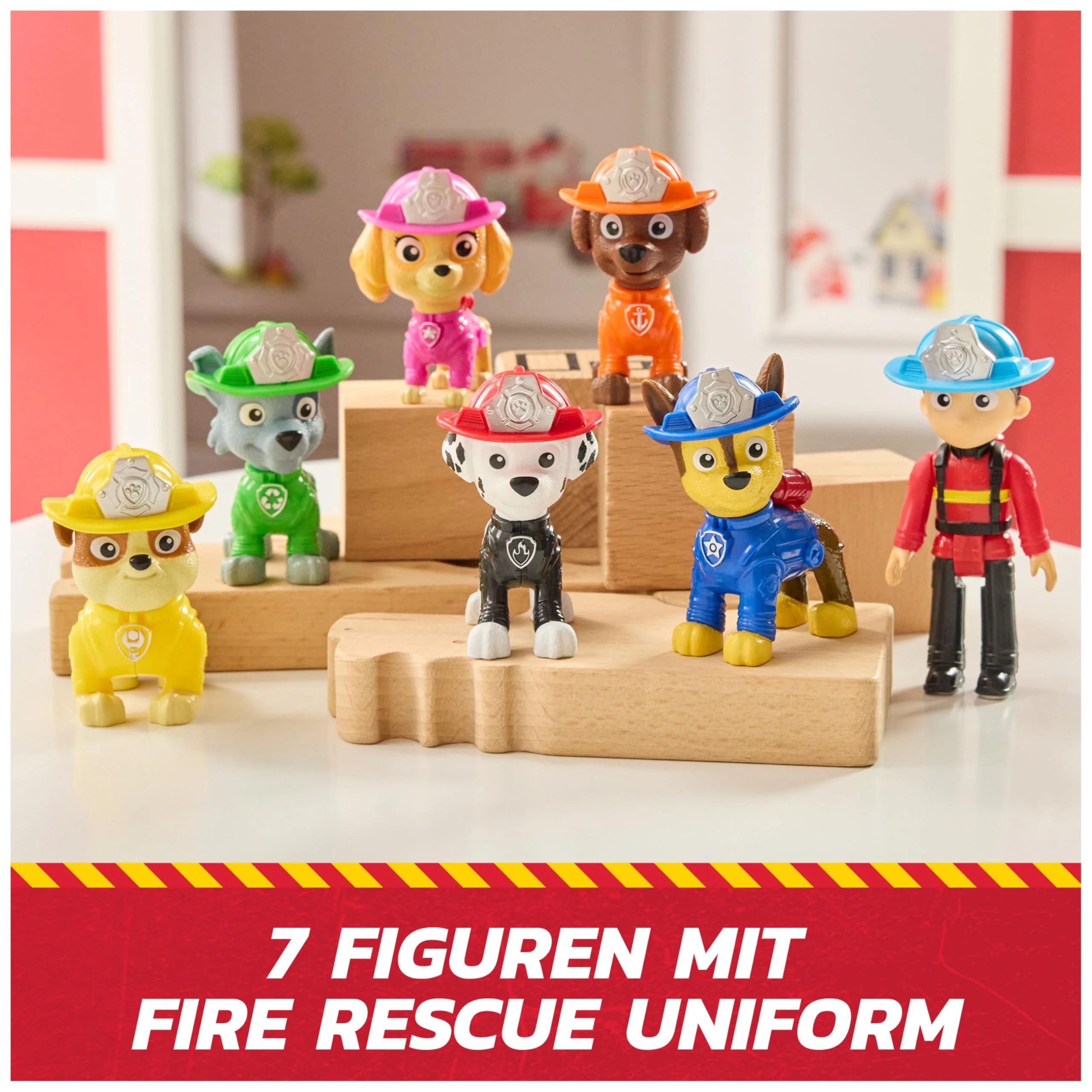 Paw Patrol Fire Rescue Team Pack of 7 Characters Including Ryder and 6 Puppies, Toys for Boys and Girls, 3+ Years - Image 8