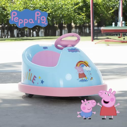 Peppa Pig Bumper Car for Kids, 2 Speed Electric Bumper Car Vehicle, Toddler Bumper Car with Remote Control and 360 Degree Turning, 6V Motor, LED Lights, Gifts for Toddlers - Image 2