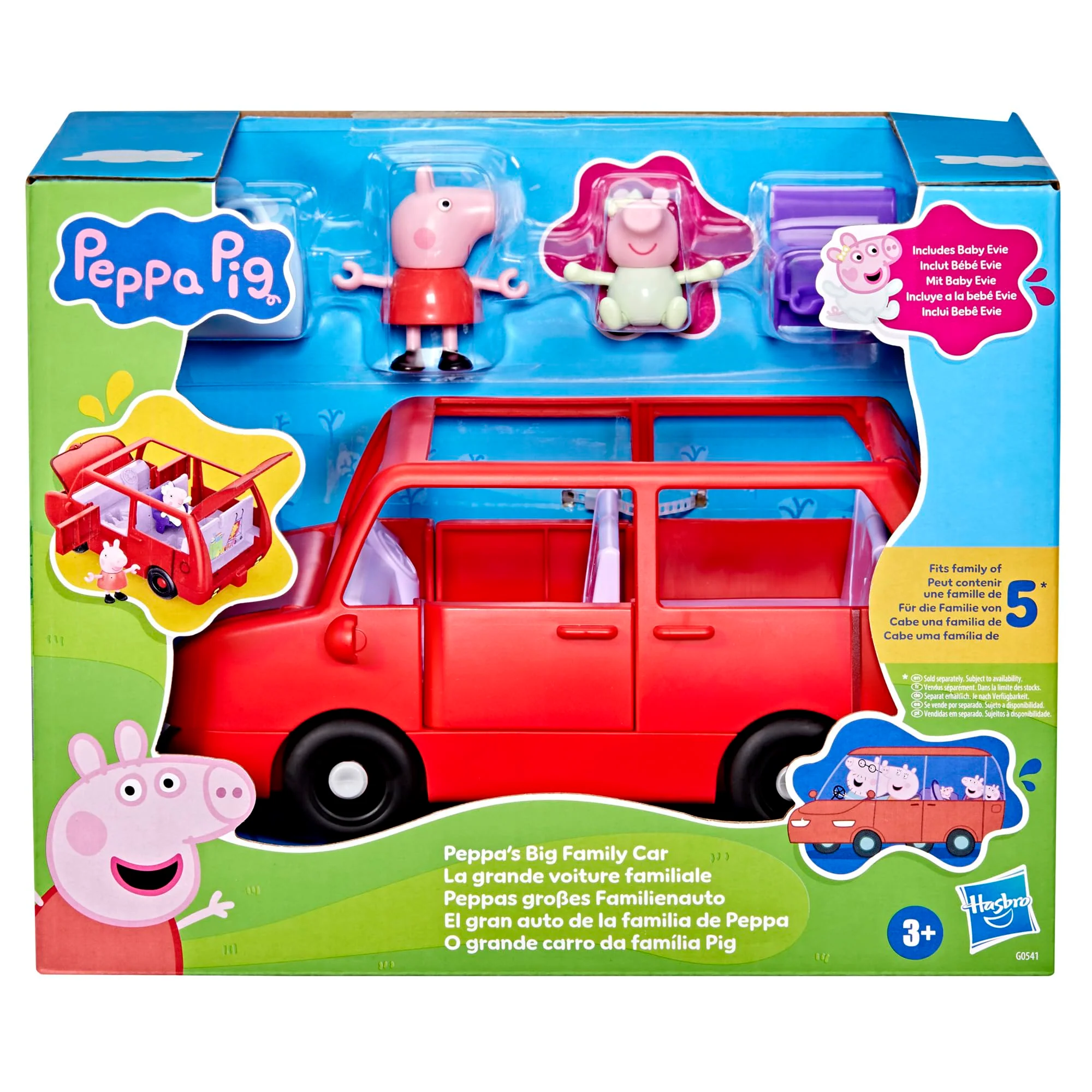 Peppa Pig Peppa's Big Family Car with 2 Figures (Fits 5), Toy Car Playset for Girls and Boys 3 and Up - Image 10