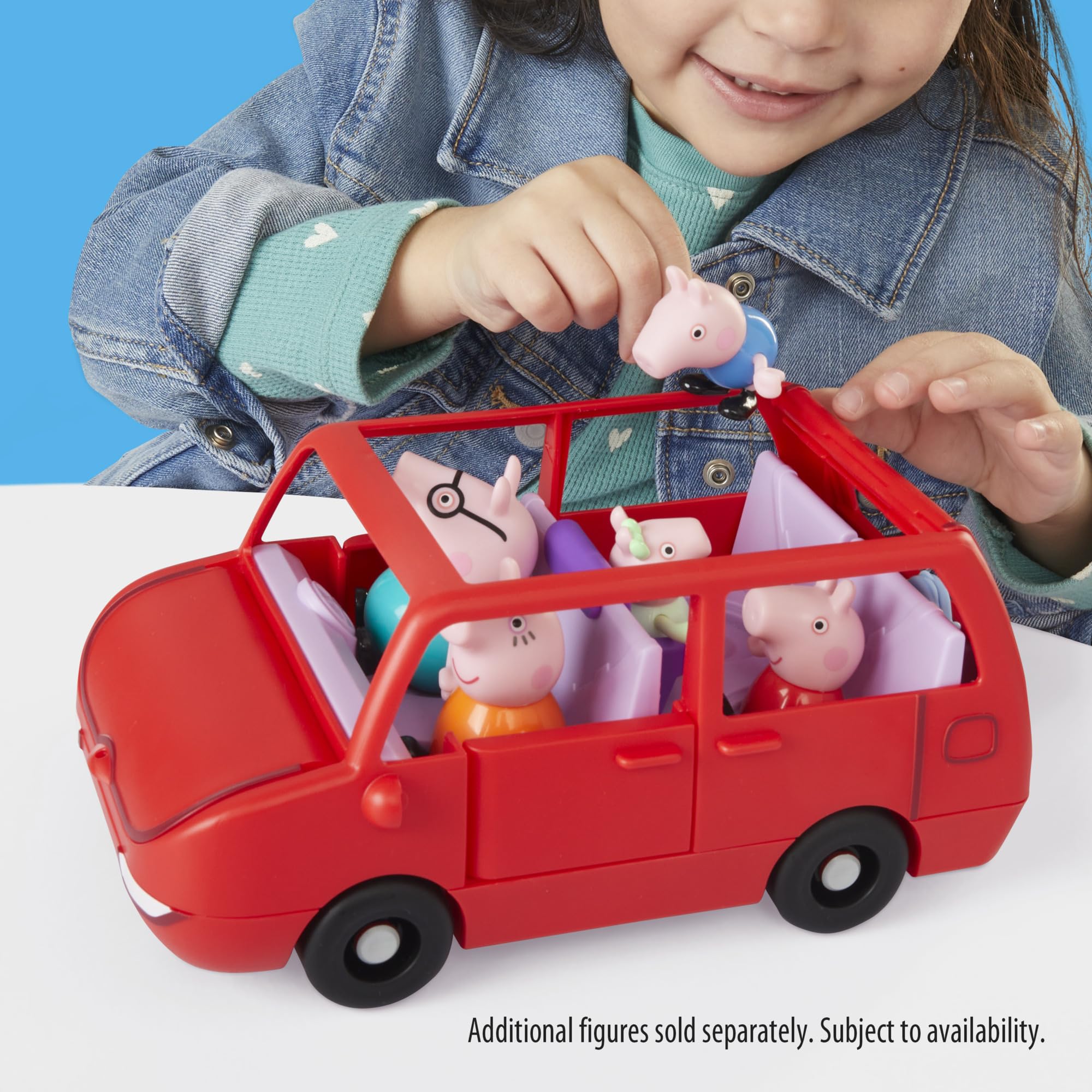 Peppa Pig Peppa's Big Family Car with 2 Figures (Fits 5), Toy Car Playset for Girls and Boys 3 and Up - Image 8