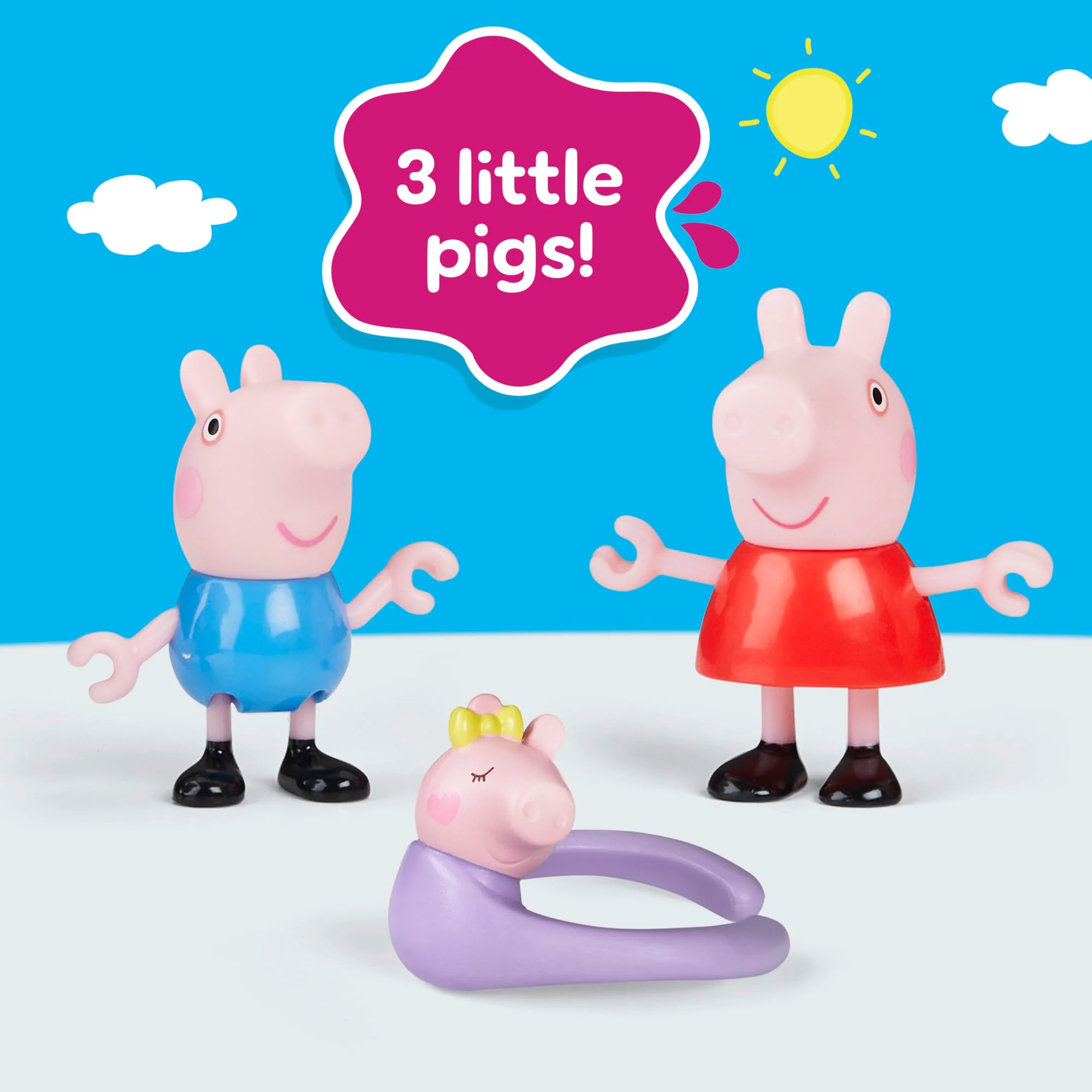 PEPPA PIG Peppa's Family of Five with Baby Evie, Poseable Figures Hold Hands, Preschool Toys for Girls and Boys 3 and Up - Image 8