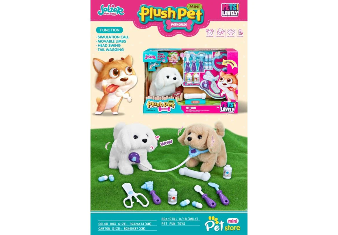 Pet Play Set, Pretend Toys for kids Plush Pet