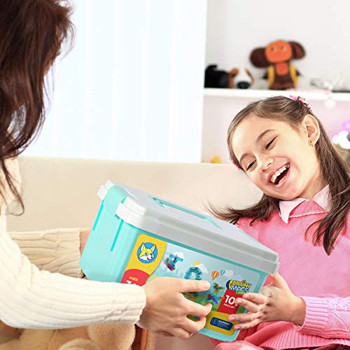 Play Brainy 101 Pieces Magnetic Cubes for Kids - 3D Building Blocks Set with Transparent Blocks in Varying Shapes and Colors - Image 3