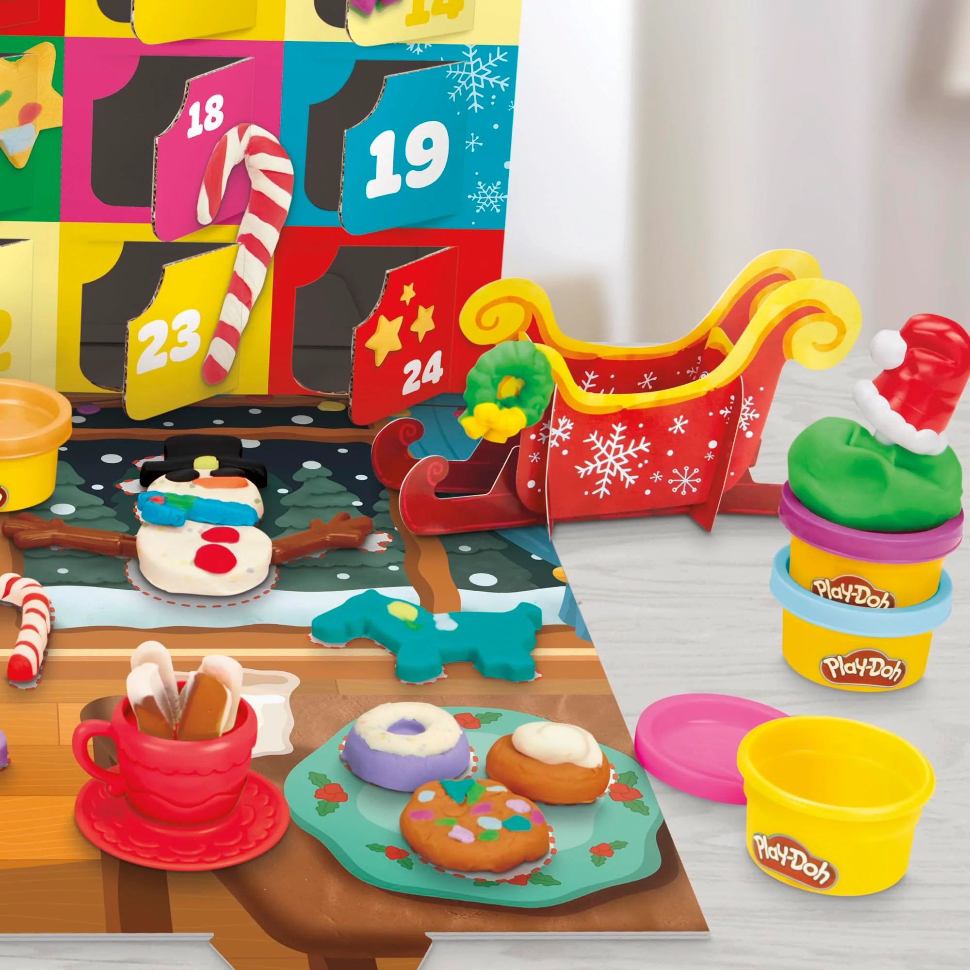 Play-Doh Holiday Advent Calendar for Kids, 24 Day Countdown, Multiple Surprise Gifts Behind Each Door, Arts & Crafts, Ages 3+ - Image 8
