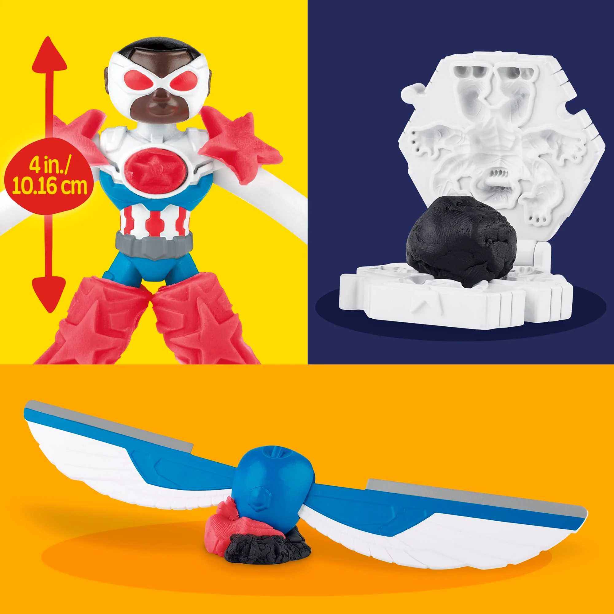 Play-Doh Marvel Captain America Moto-Slicer Playset with Bendy Action Figure, 3 Accessories, Imagination Toys for Kids 4 Years & Up - Image 10