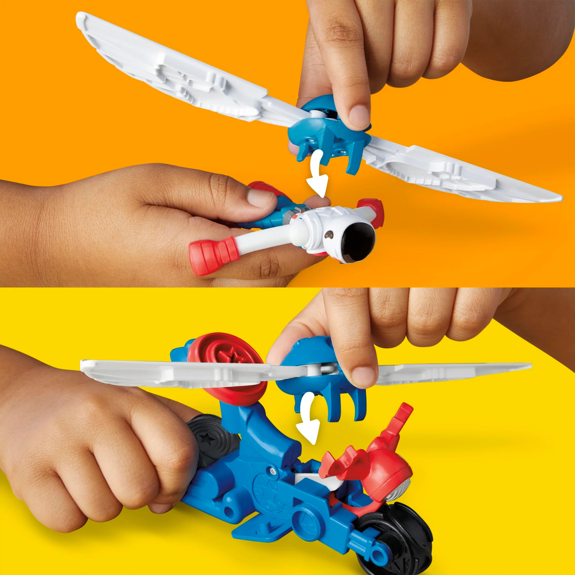 Play-Doh Marvel Captain America Moto-Slicer Playset with Bendy Action Figure, 3 Accessories, Imagination Toys for Kids 4 Years & Up - Image 9