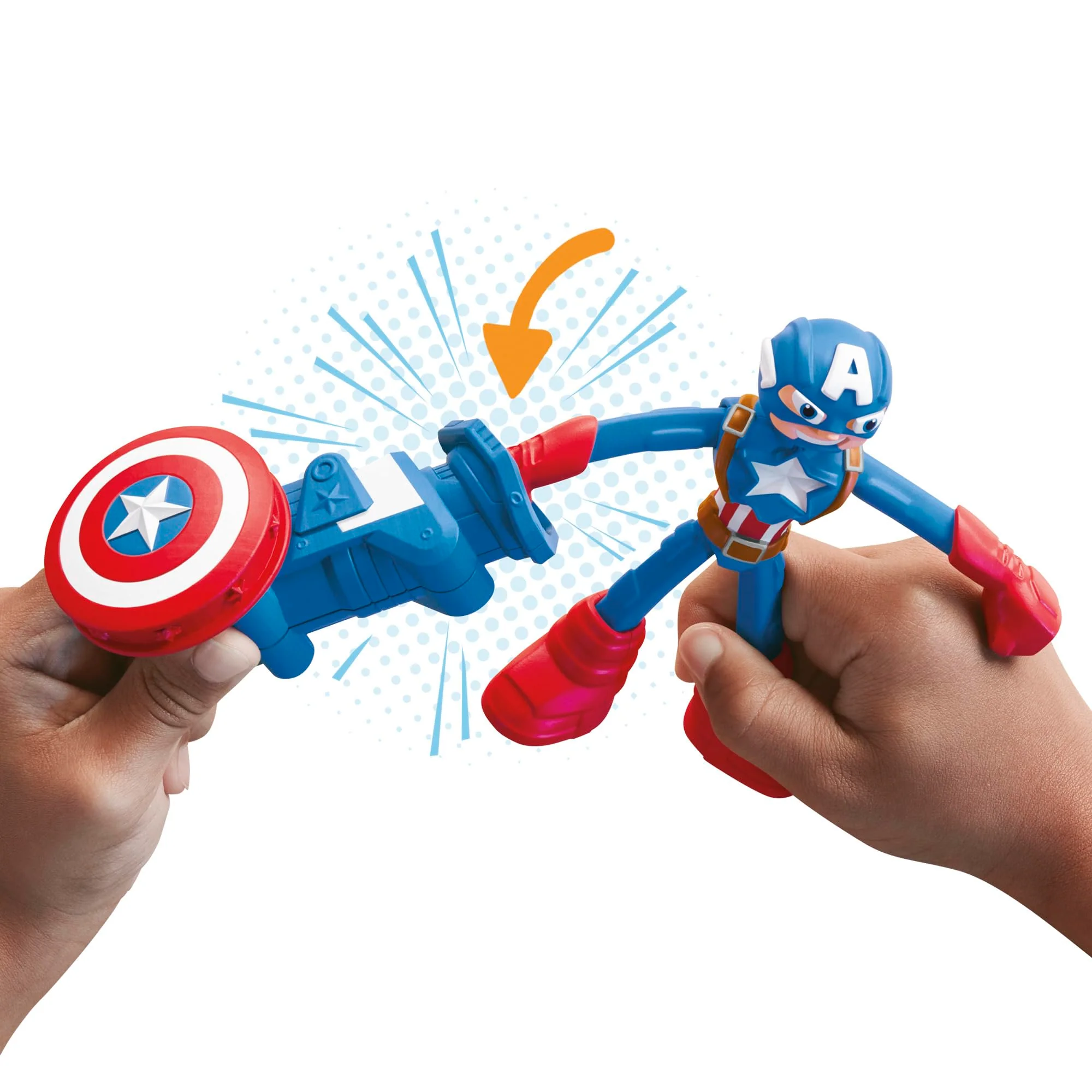 Play-Doh Marvel Captain America Stamping Shield with Bendy Action Figure, Imagination Toys for 4 Year Old Boys and Girls and Up - Image 7