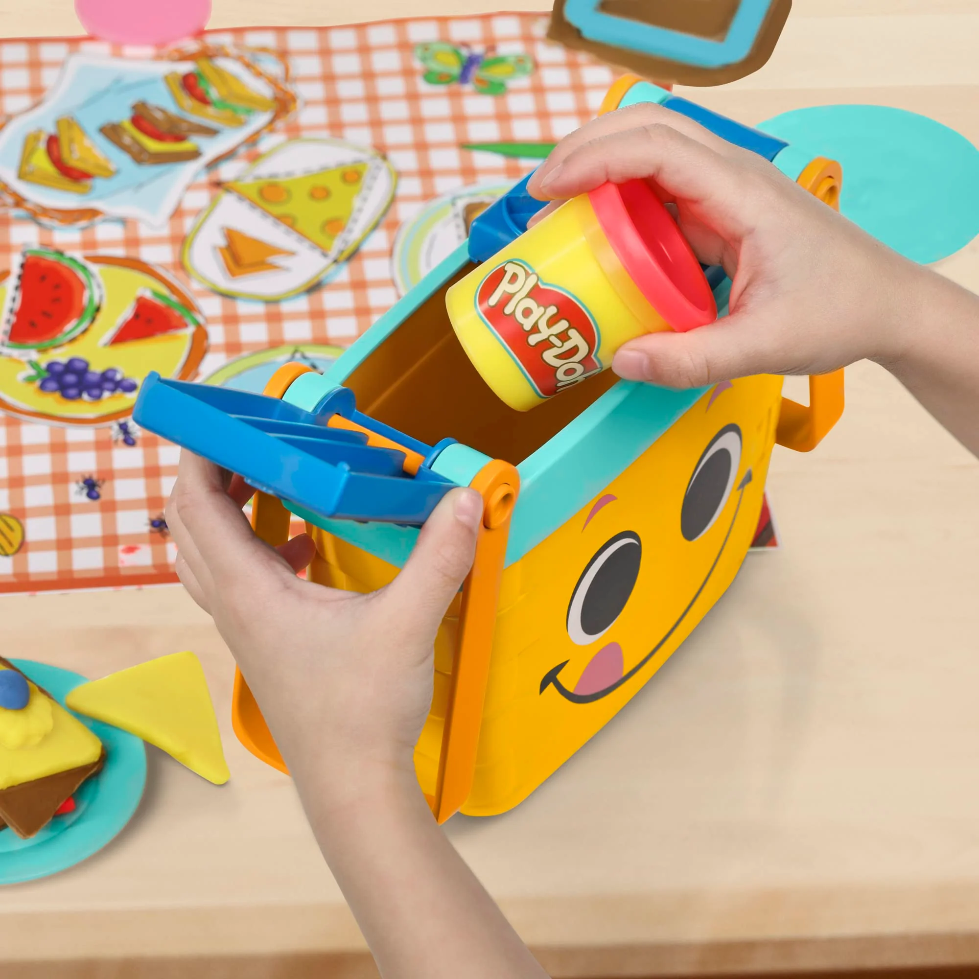 Play-Doh Picnic Shapes Starter Set, Preschool Toys for 3 Year Old Girls & Boys, Play Food, 12 Tools & 6 Modeling Compound Colors - Image 10