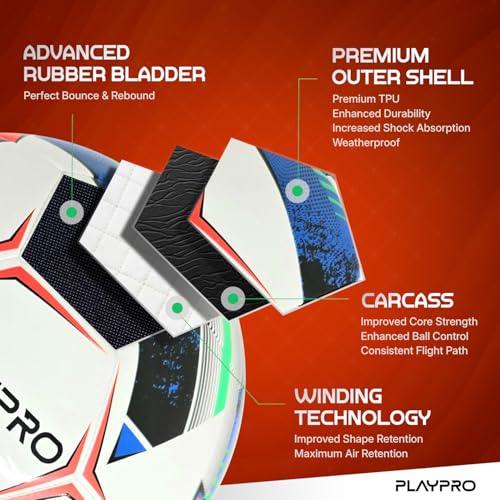 PLAYPRO Turbo Soccer Ball - Beautiful Design( Size 4) - Image 10