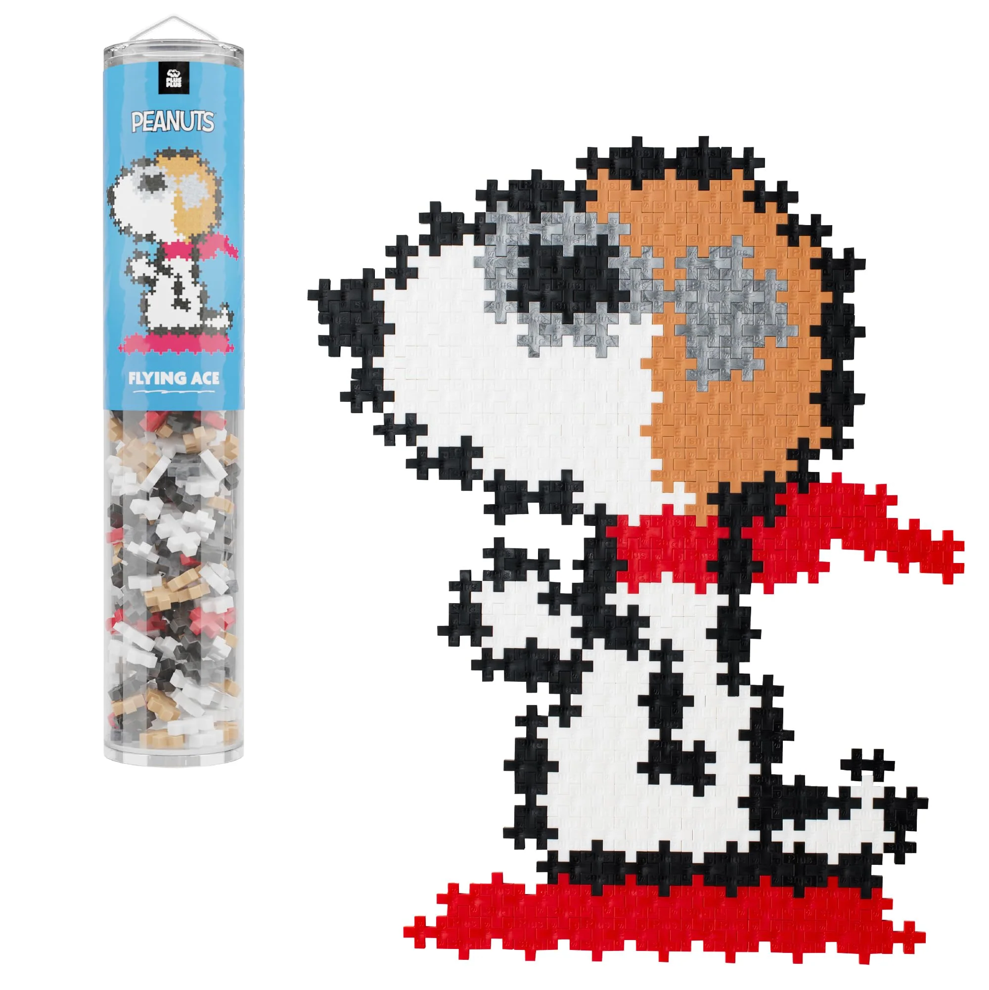 Plus Plus Puzzle By Number, 275 Piece Interlocking Mini Building Blocks, 2D Puzzle Stem Toy For Kids, Peanuts Merchandise - Flying Ace
