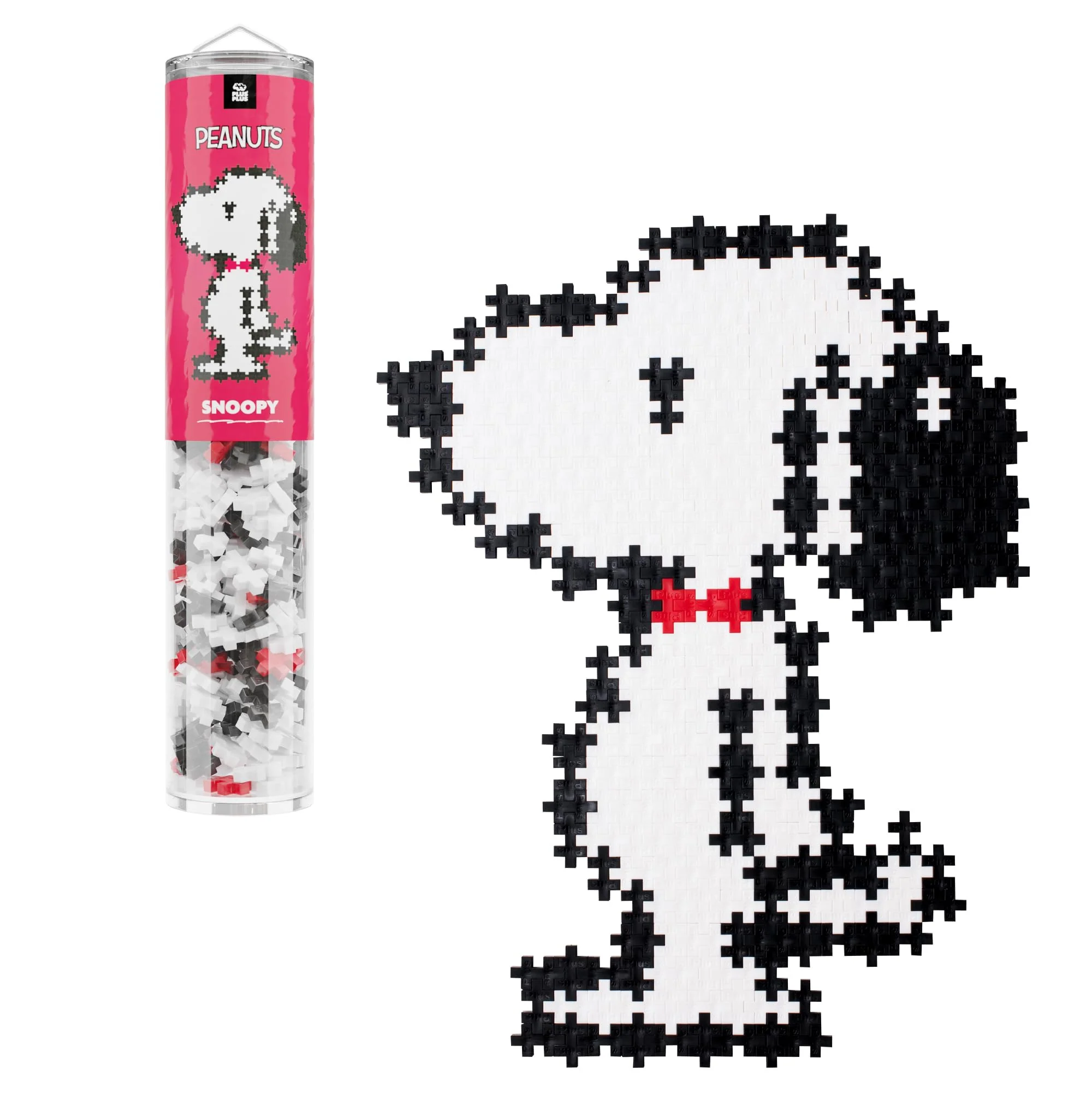 Plus Plus Puzzle By Number, 275 Piece Interlocking Mini Building Blocks, 2D Puzzle Stem Toy For Kids, Peanuts Merchandise - Snoopy