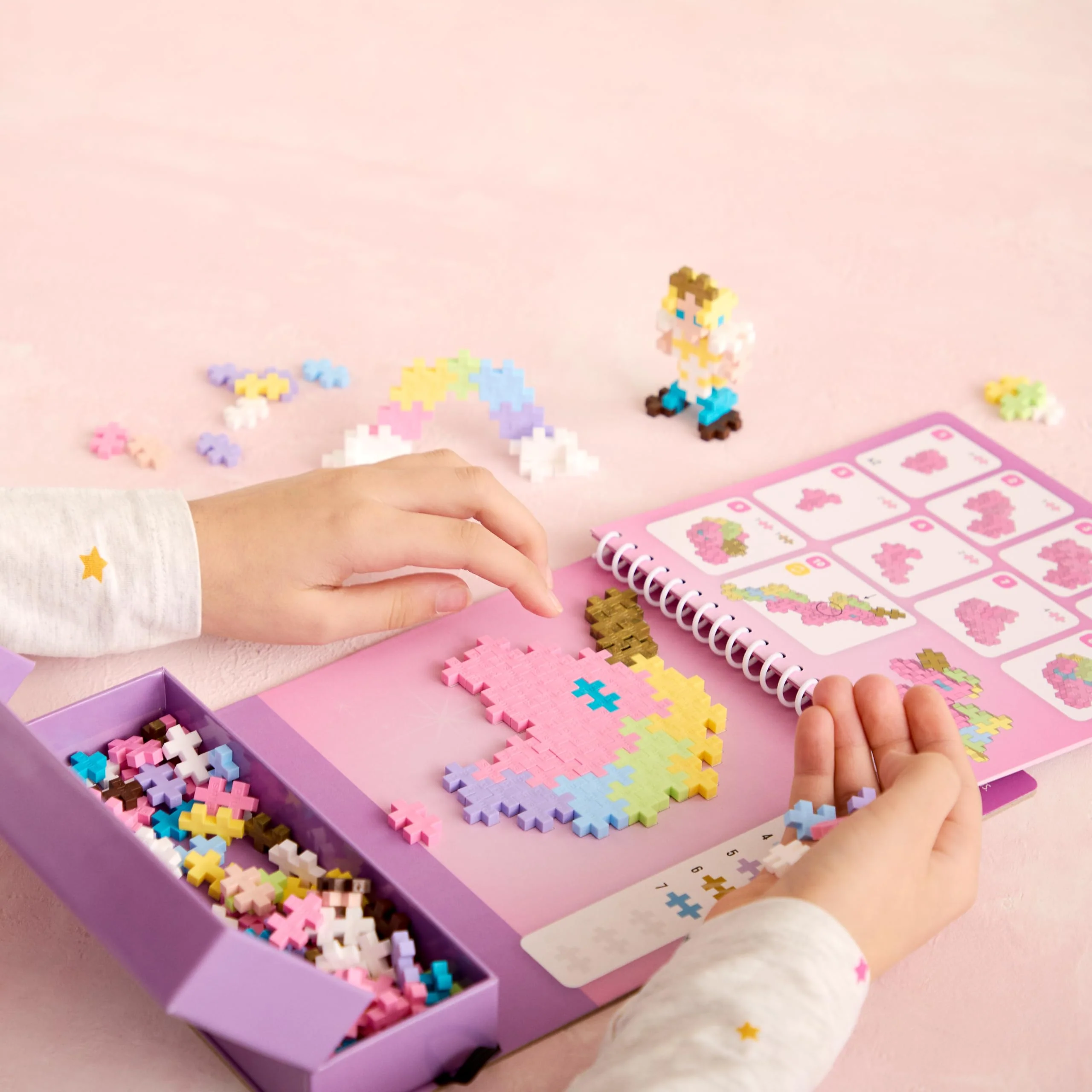 Plus Plus Puzzle By Number Activity Pad, Kids Travel Activities, Interlocking Mini Building Blocks, 3D Puzzle Stem Toy for Kids - Fairytale - Image 6