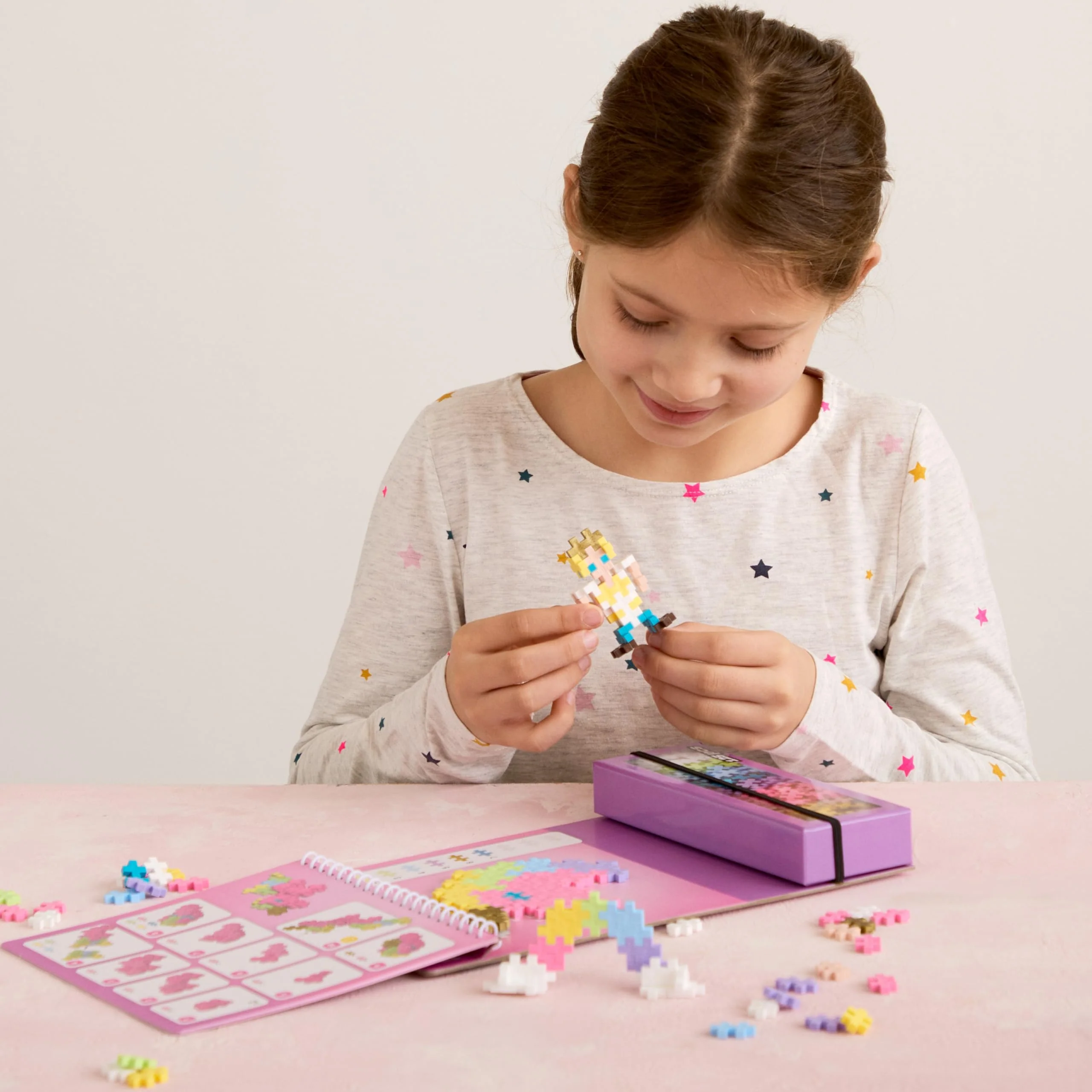 Plus Plus Puzzle By Number Activity Pad, Kids Travel Activities, Interlocking Mini Building Blocks, 3D Puzzle Stem Toy for Kids - Fairytale - Image 7