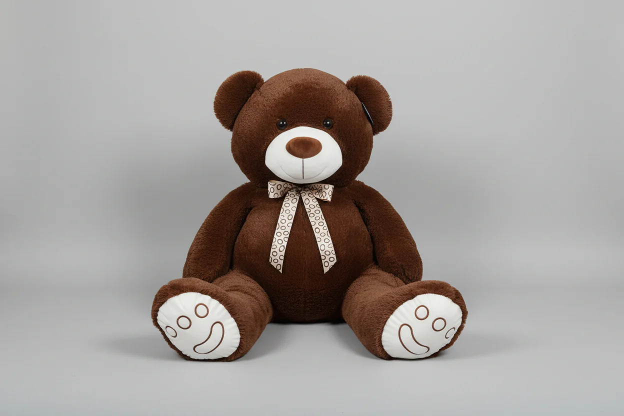This charming 35-inch plush bear combines soft