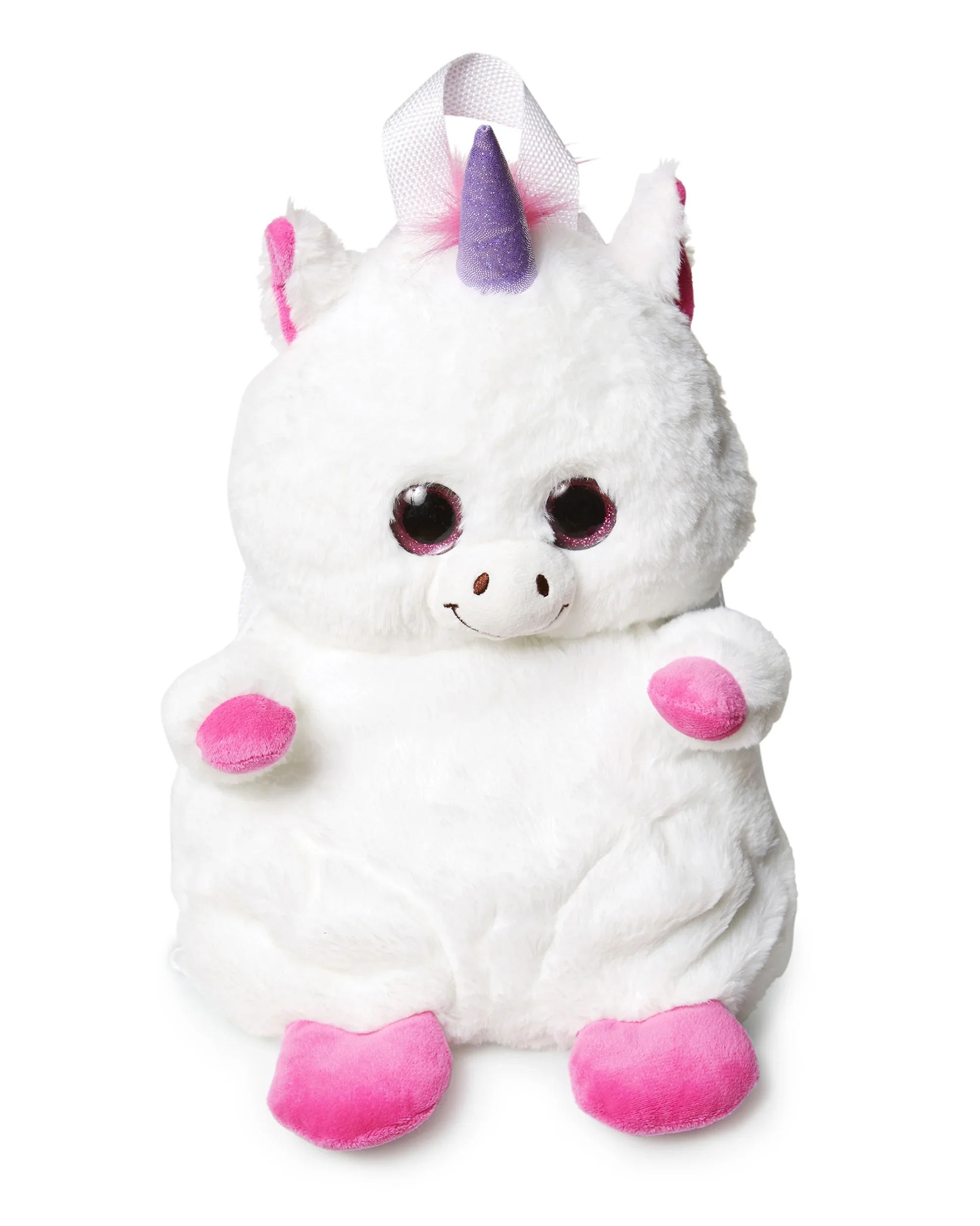 Plush Toy Backpack , Calplush White and Pink Unicorn