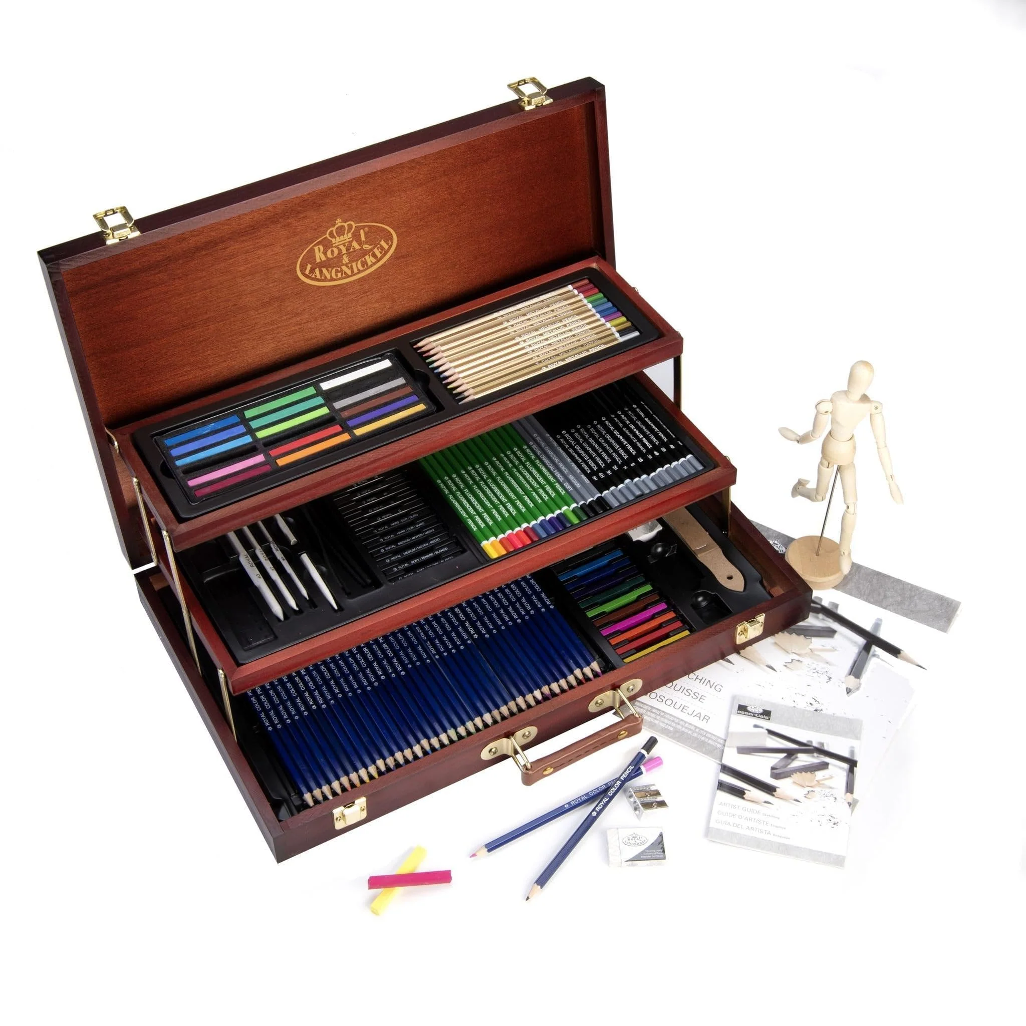 Royal & Langnickel Sketch & Draw Art Set, Premier Chest, Sketching & Drawing, 134 pcs
