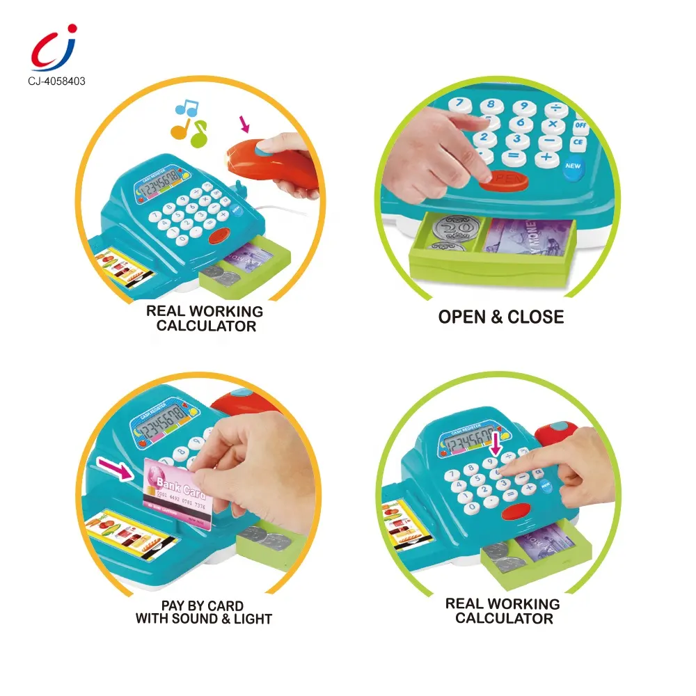 Pretend Preschool Market Toys Shopping Simulations Supermarket Cash Register Color Vary - Image 3
