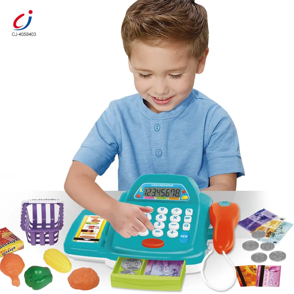 Pretend Preschool Market Toys Shopping Simulations Supermarket Cash Register Color Vary - Image 4