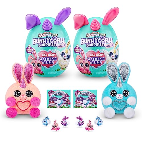 Rainbocorns Bunnycorn Surprise Series 2 (1 Pack) by ZURU Rabbit Bunny Plush Toy Girls Gift Idea (Style May Vary)