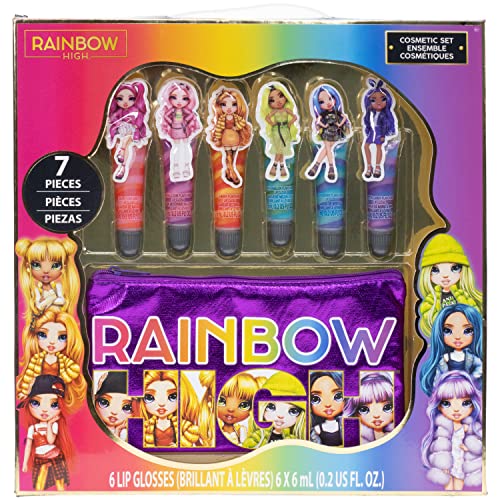 Rainbow High - Townley Girl MGA Makeup Set with 6 Flavored and Swirled Lip Glosses With 6 Lip Glosses and Bonus Bag,