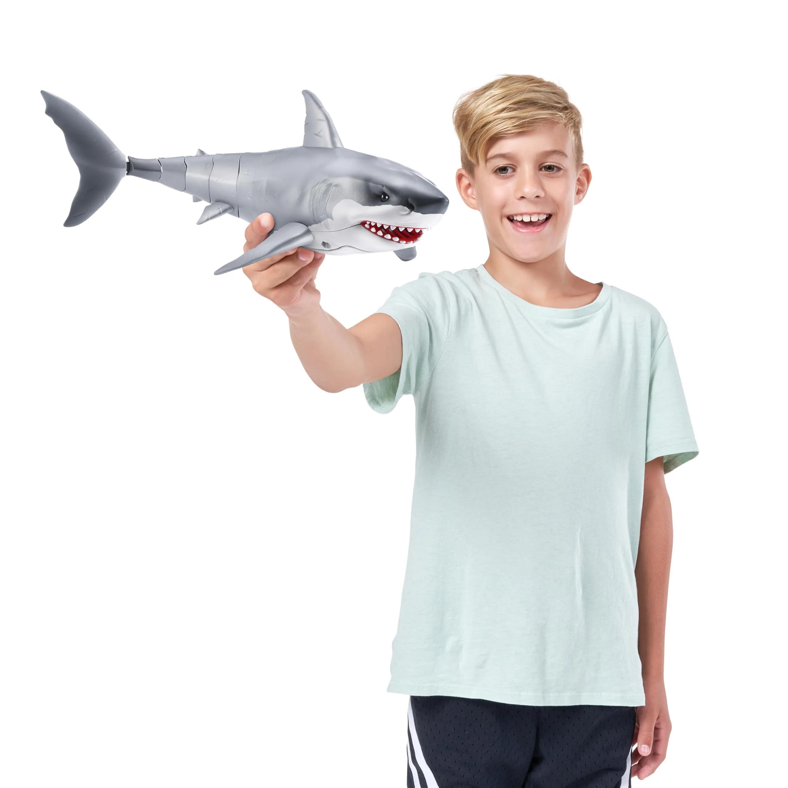 Robo Alive Great White Shark Series 1 by Zuru, Battery-Powered Robotic Light Up Shark, Summer Pool & Bath Toy - Image 4