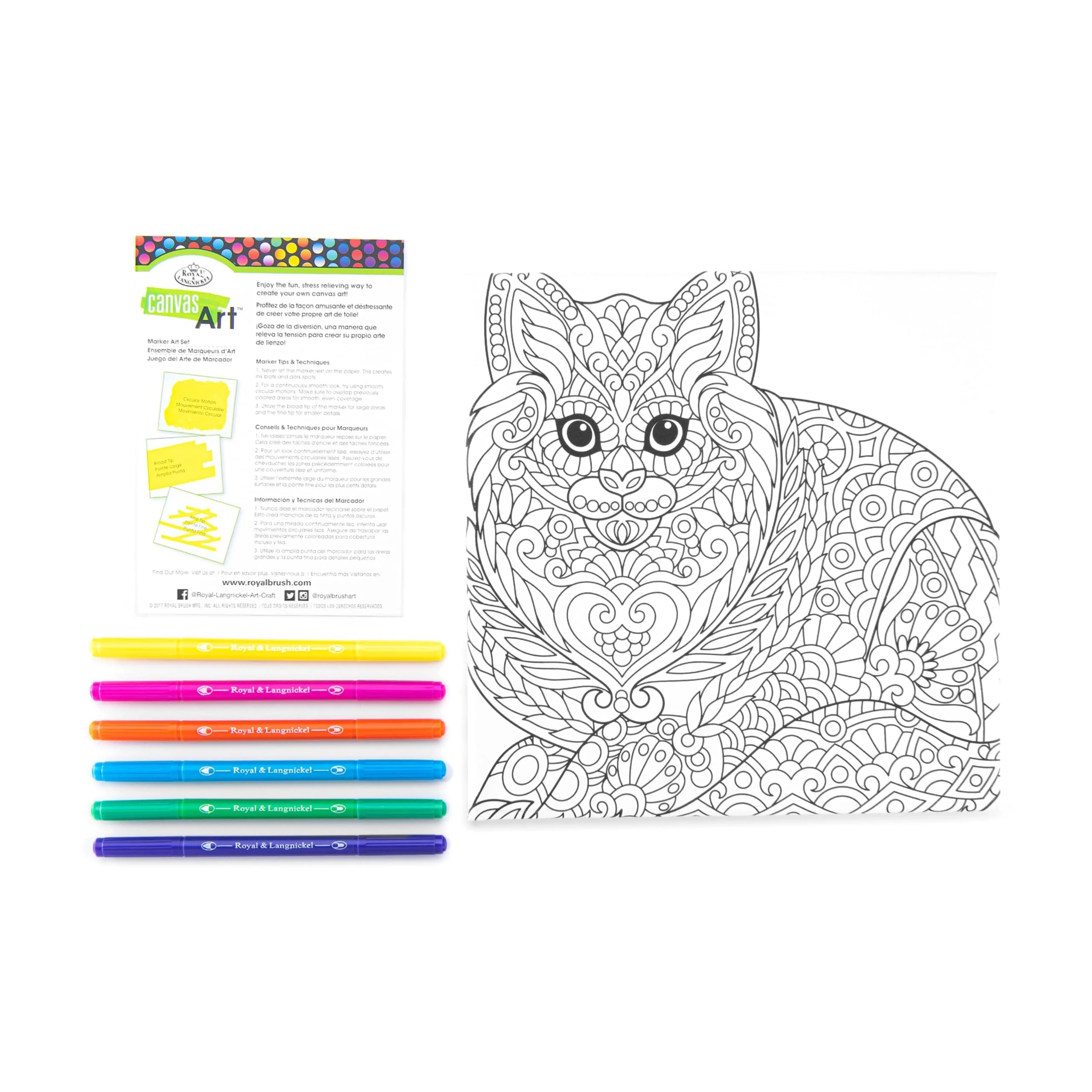 Royal and Langnickel - Canvas Art - Marker Art Set - Cat - Image 2