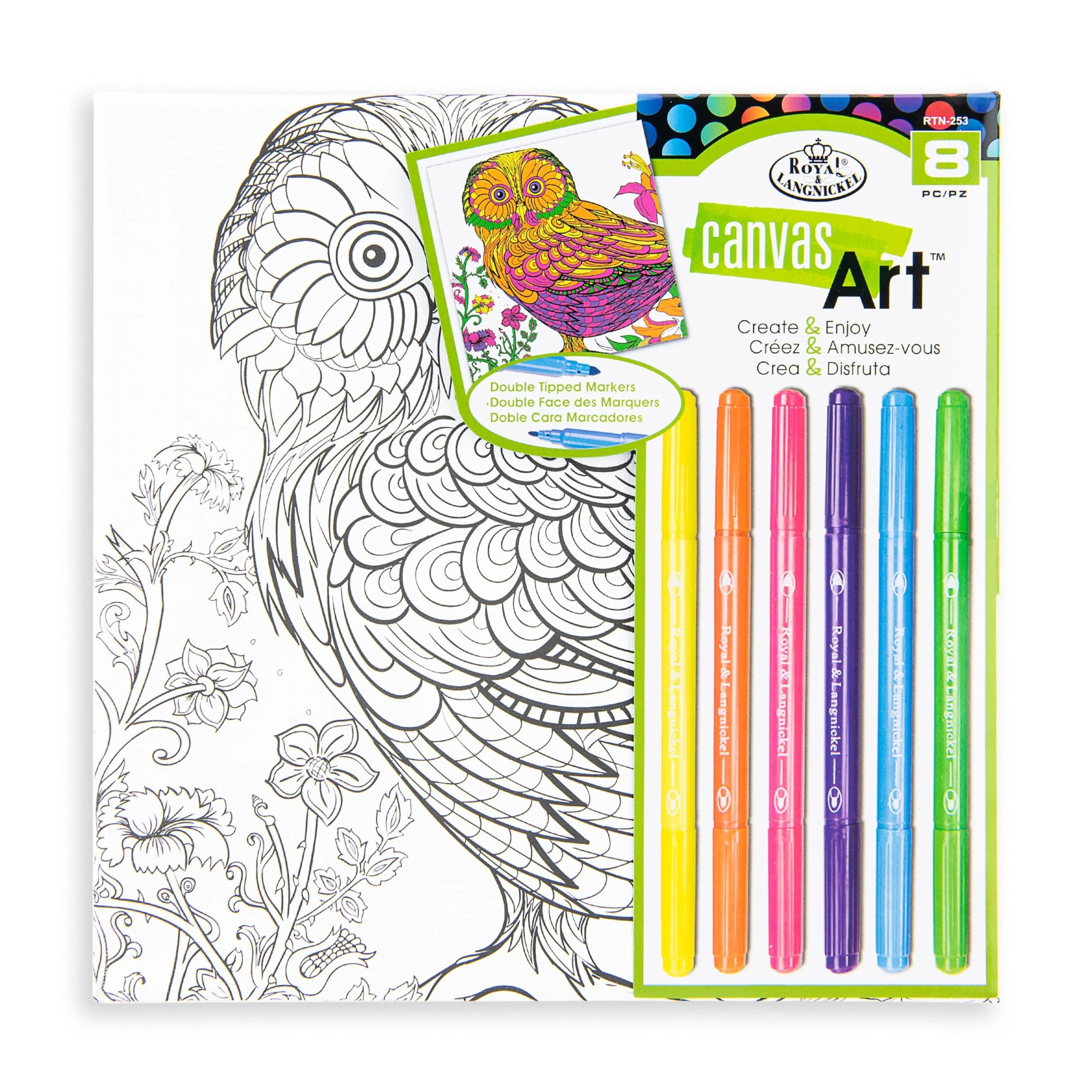 Royal Brush Canvas Art Markers Kit-Owl
