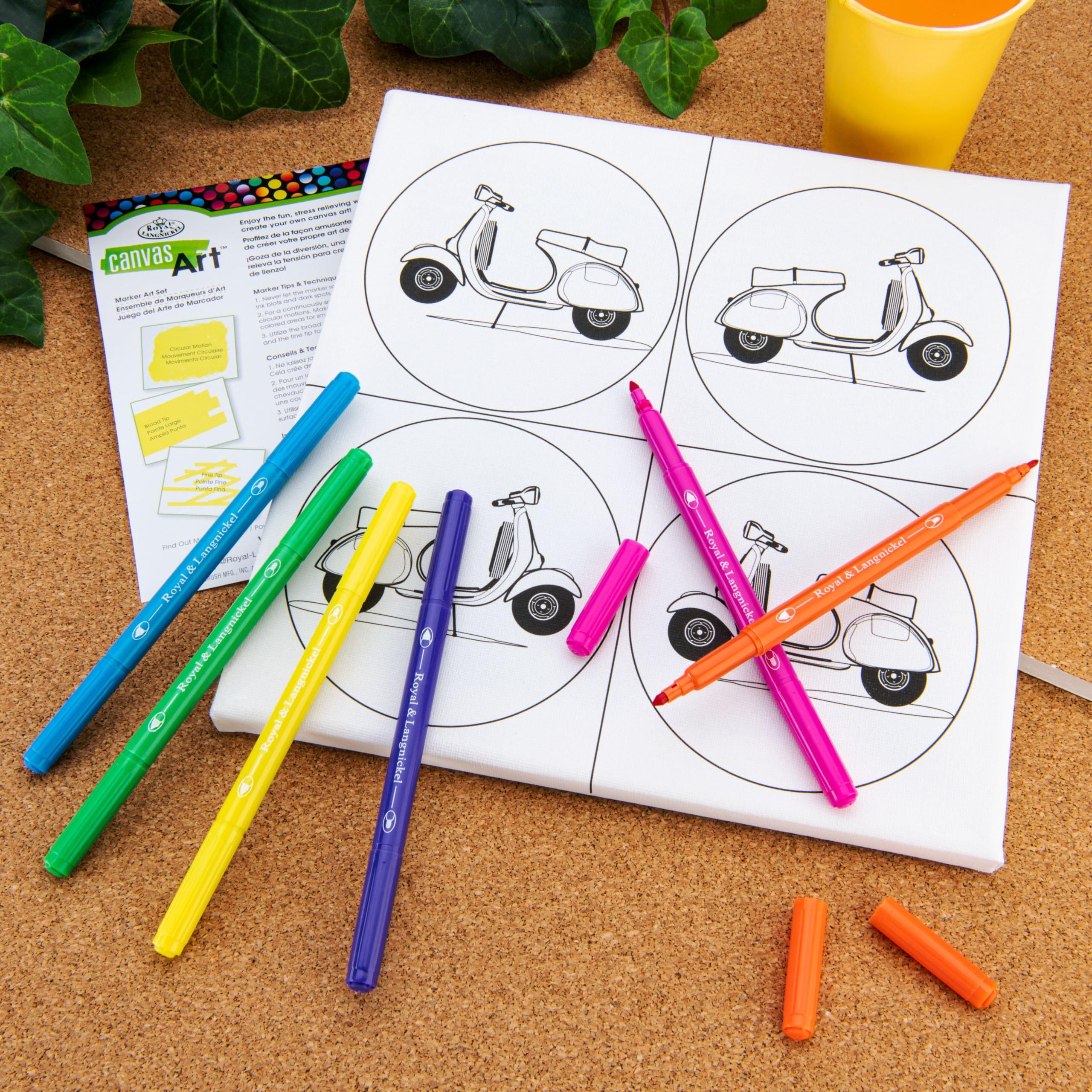 Royal & Langnickel 8pc Canvas Art Marker Art Set, Scooter - Image 3