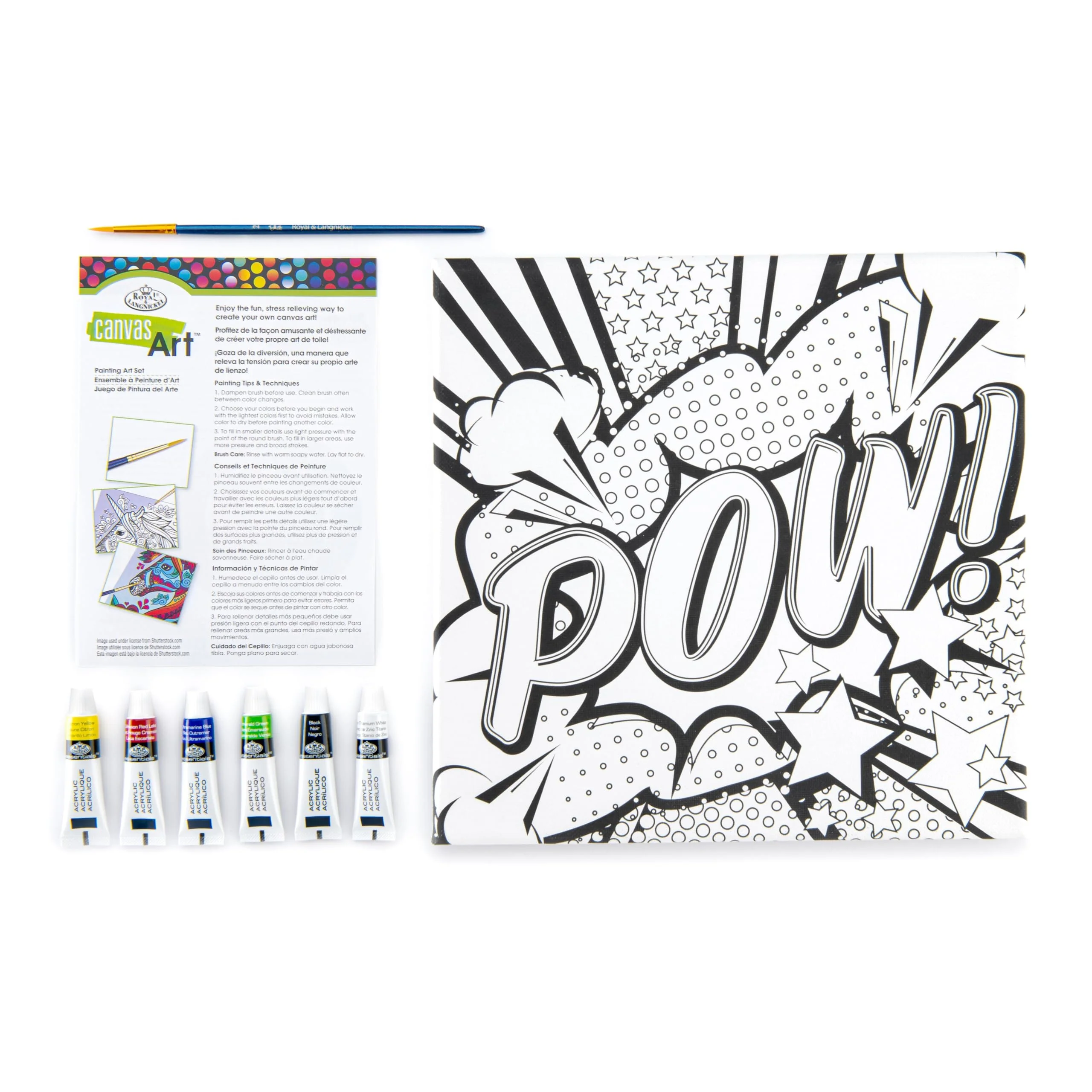 Royal & Langnickel 9pc Canvas Art Painting Art Set, POW - Image 3