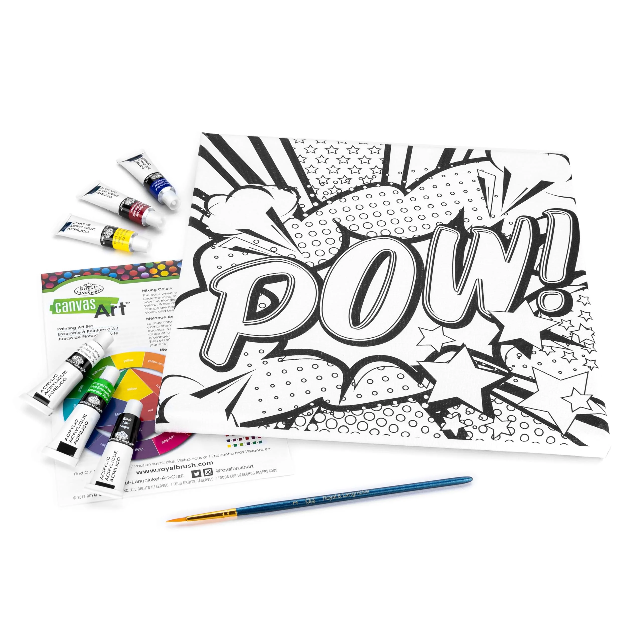 Royal & Langnickel 9pc Canvas Art Painting Art Set, POW - Image 4