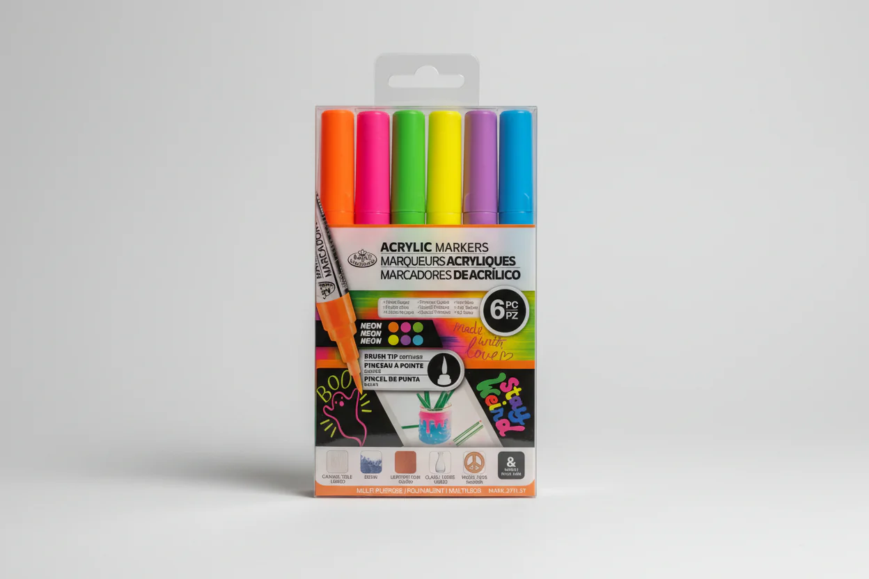 Royal & Langnickel Acrylic Neon Markers 6 pcs