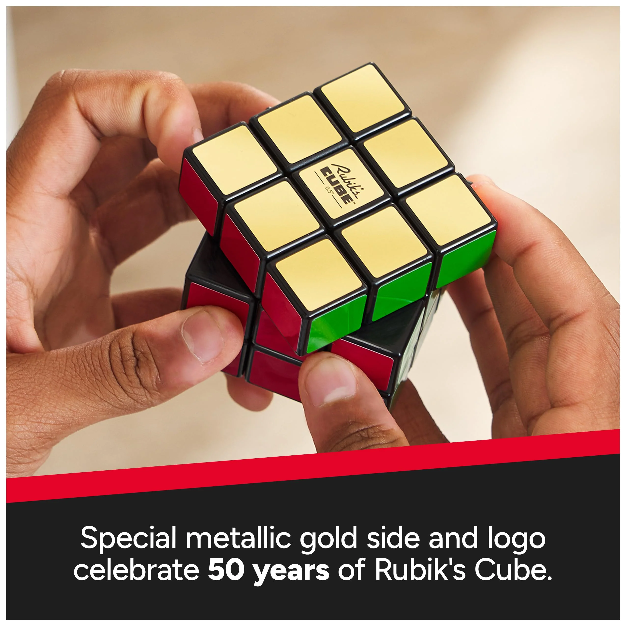 Rubik’s Cube, Special Retro 50th Anniversary Edition, Original 3x3 Cube Collectible & Desk Décor, Problem-Solving Brain Teaser, Fidget Toy, Sensory Puzzle for Adults, Teens, Kids, for Ages 8 & Up - Image 7