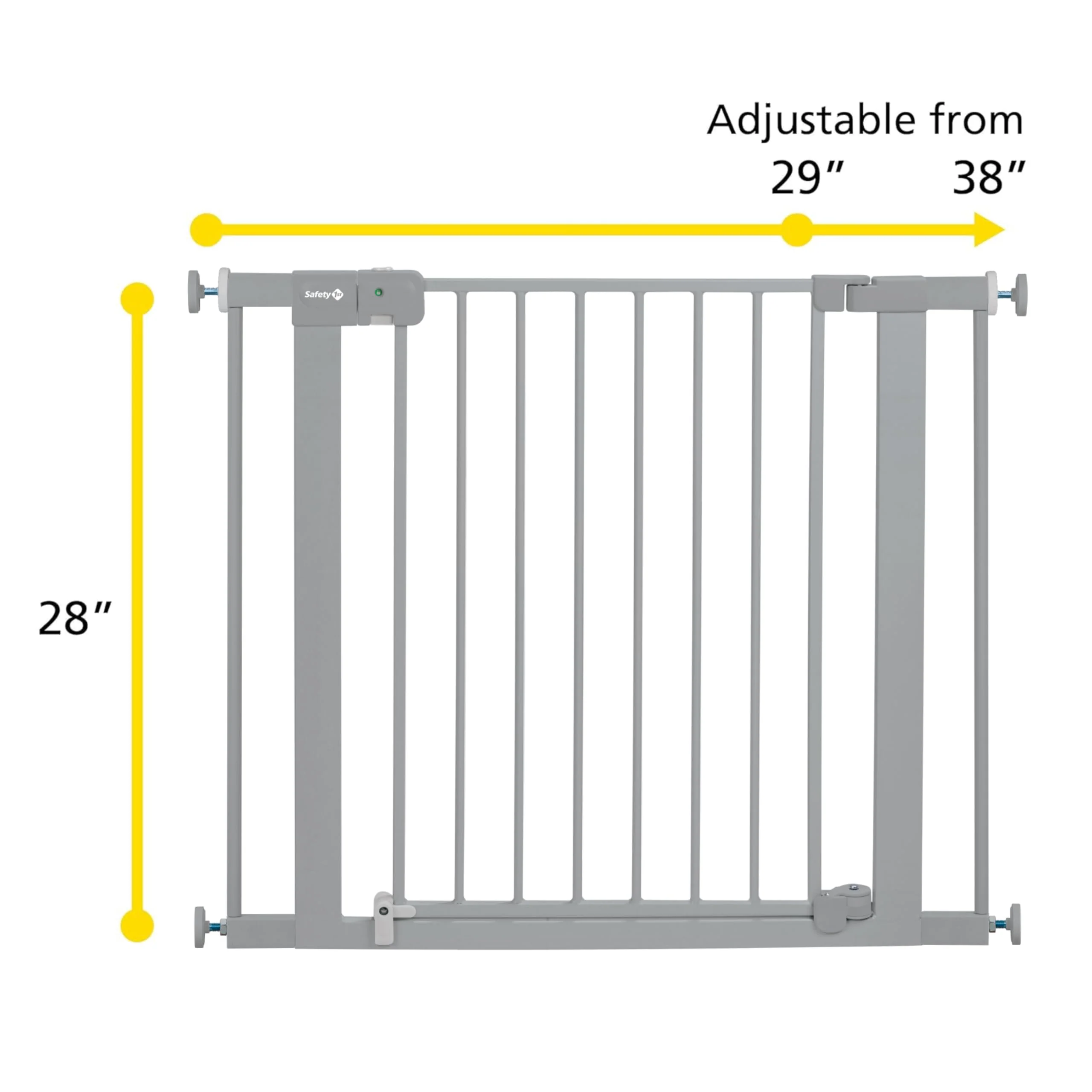 Safety 1st Easy Install Baby Gate for Doorways, Auto-Close Pressure-Mounted Magnetic Latch, Indoor Dog Gates, No Drilling, Fits 29"-38", Grey - Image 11