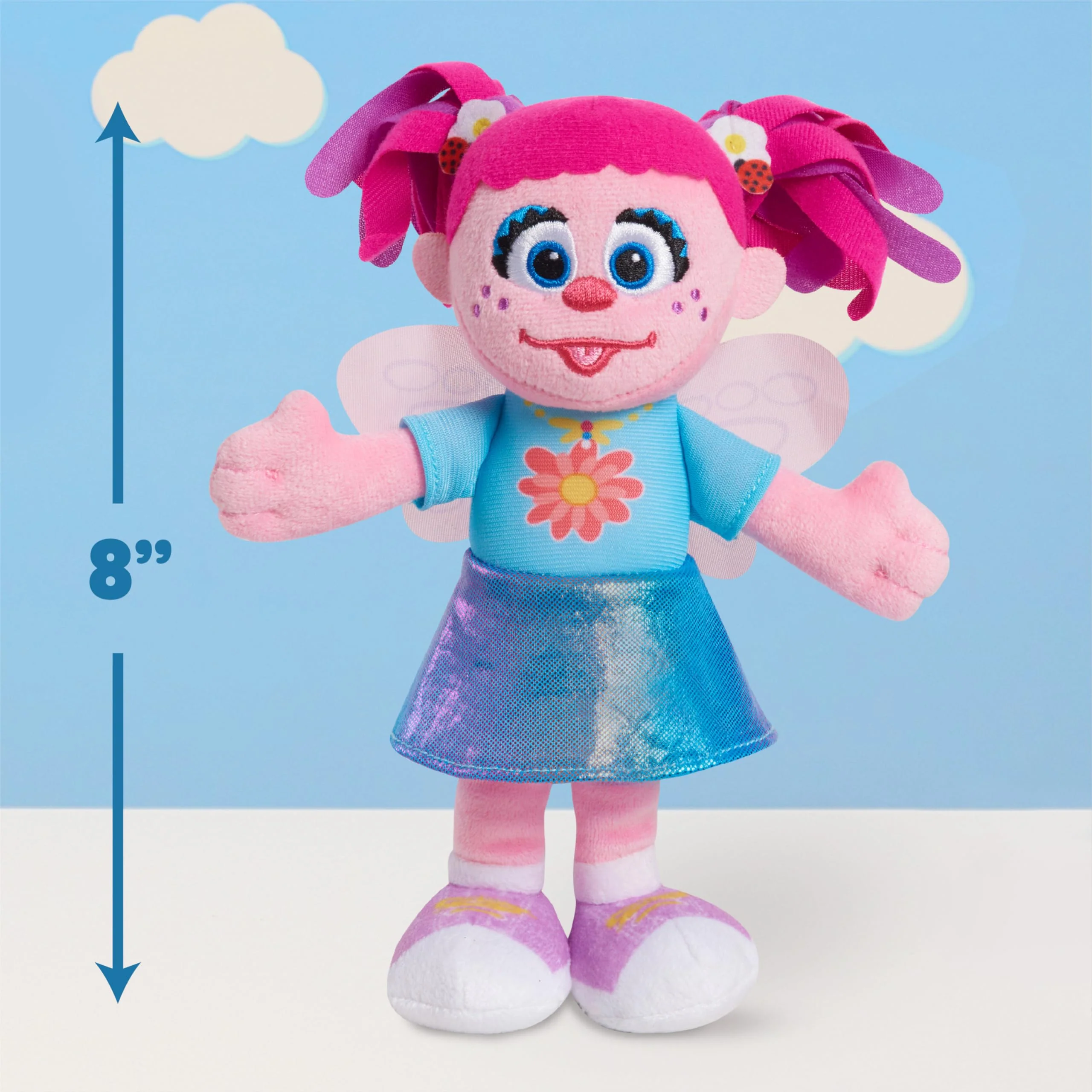 Sesame Street Friends 8-inch Abby Cadabby Sustainable Plush Stuffed Toy, Kids Toys for Ages 18 Month by Just Play - Image 5