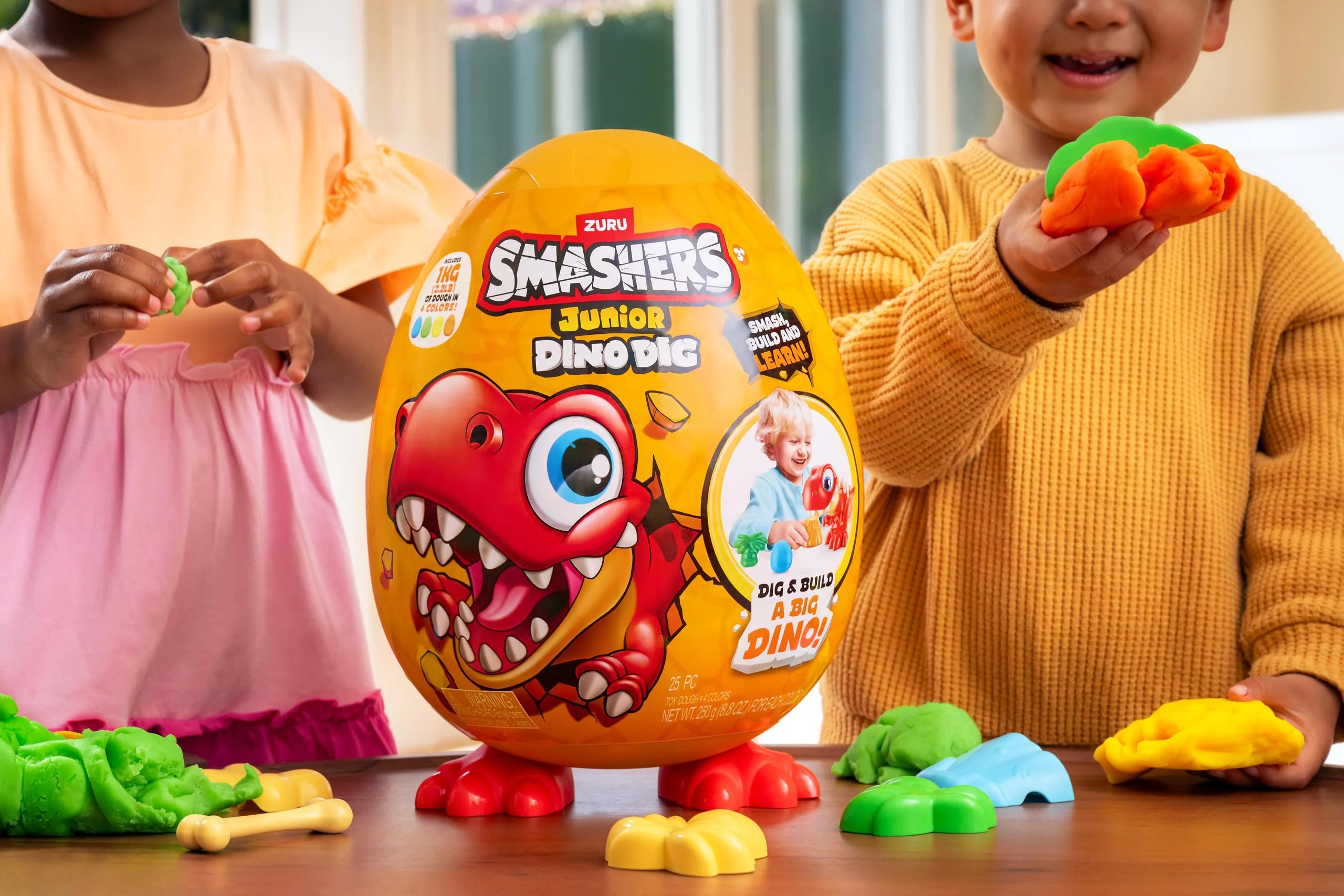 Smashers Junior( vary) Large Egg (T-Rex) by ZURU 18+ Surprises Compounds Mold Dinosaur Preschool Toys Build Construct Sensory Play for Kids - Image 3