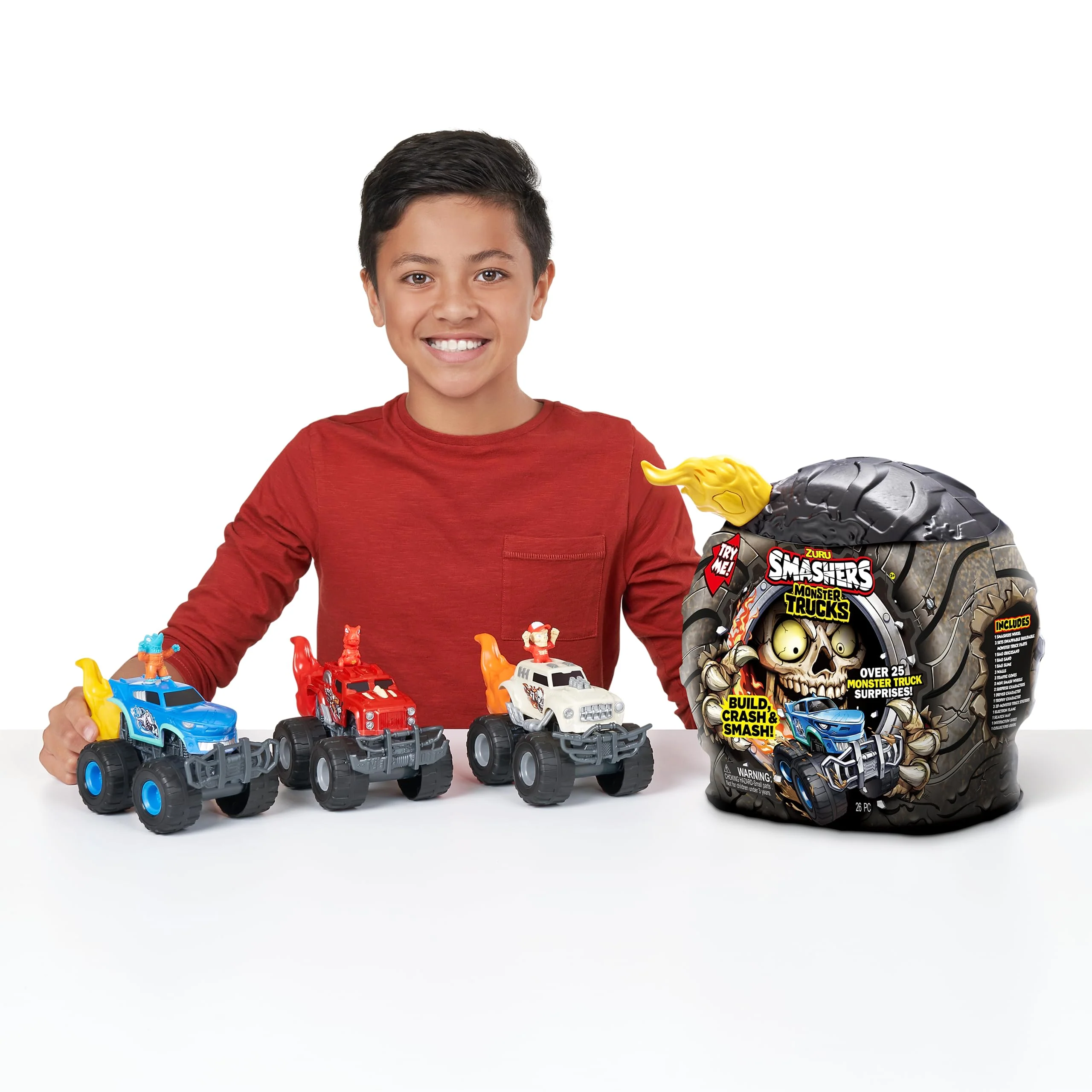 Smashers Monster Truck Surprise (Skull Truck) by ZURU with 25 Surprises Collectible Monster Truck Surprise Smash Slime Sand Compounds Discovery - Image 4