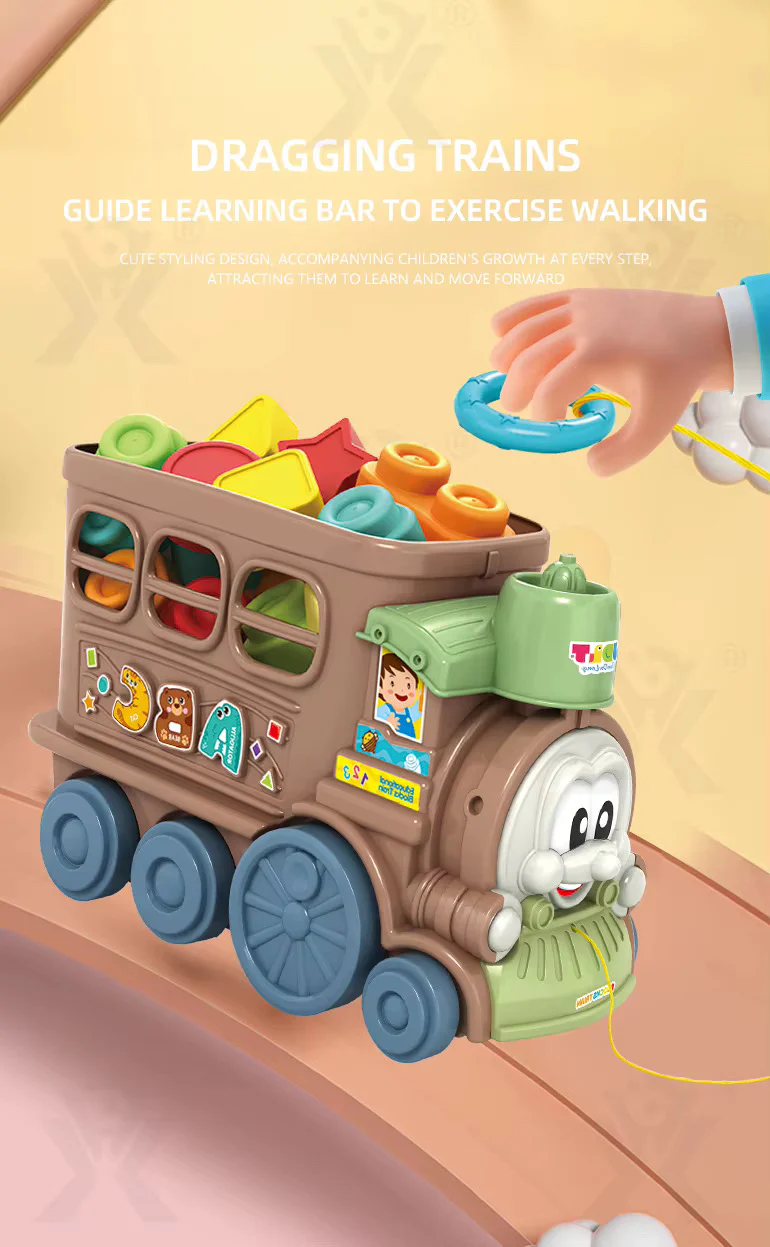 Soft Rubber Building Blocks Train Toy Kids Education 2 in 1 Multifunctional Toy - Image 4
