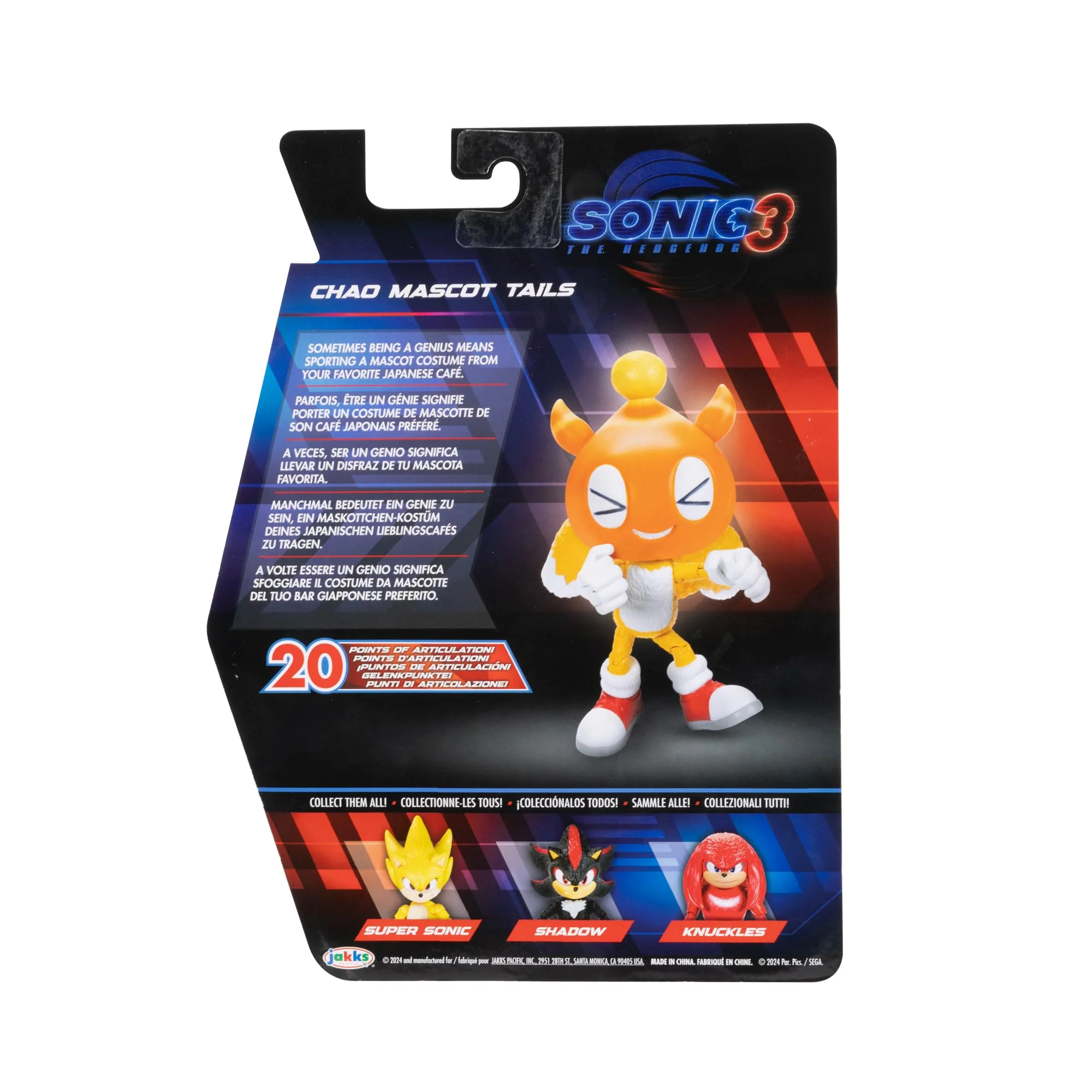Sonic 3 Movie Action Figures 5-Inch Chao Mascot Tails Collector Toy Figure, Highly Articulated for Boys Girls - Officially Licensed Sonic The Hedgehog 3 Movie Product - Image 4