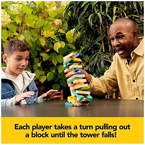 Spin Master Games Mindful Classics, Jumbling Tower Sustainable Wooden Blocks Tumbling Toppling Bamboo Wood Party Stacking Game, for Adults and Kids Ages 8 and up - Image 7