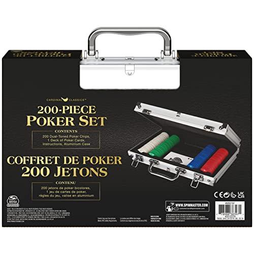 Spin Master Games Professional Texas Hold ‘Em Poker Set, Classic Game with 200 Dual-Toned Chips and Cards in an Aluminum Case - Image 4