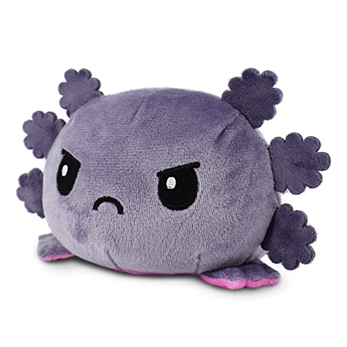 TeeTurtle - The Original Reversible Axolotl Plushie - Gray + Rainbow - Cute Sensory Fidget Stuffed Animals That Show Your Mood - Image 3