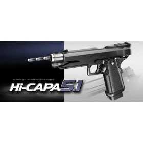 Tokyo Marui Hi-Capa 5.1 EBB (Electric Blowback) airsoft pistol in black - Image 3