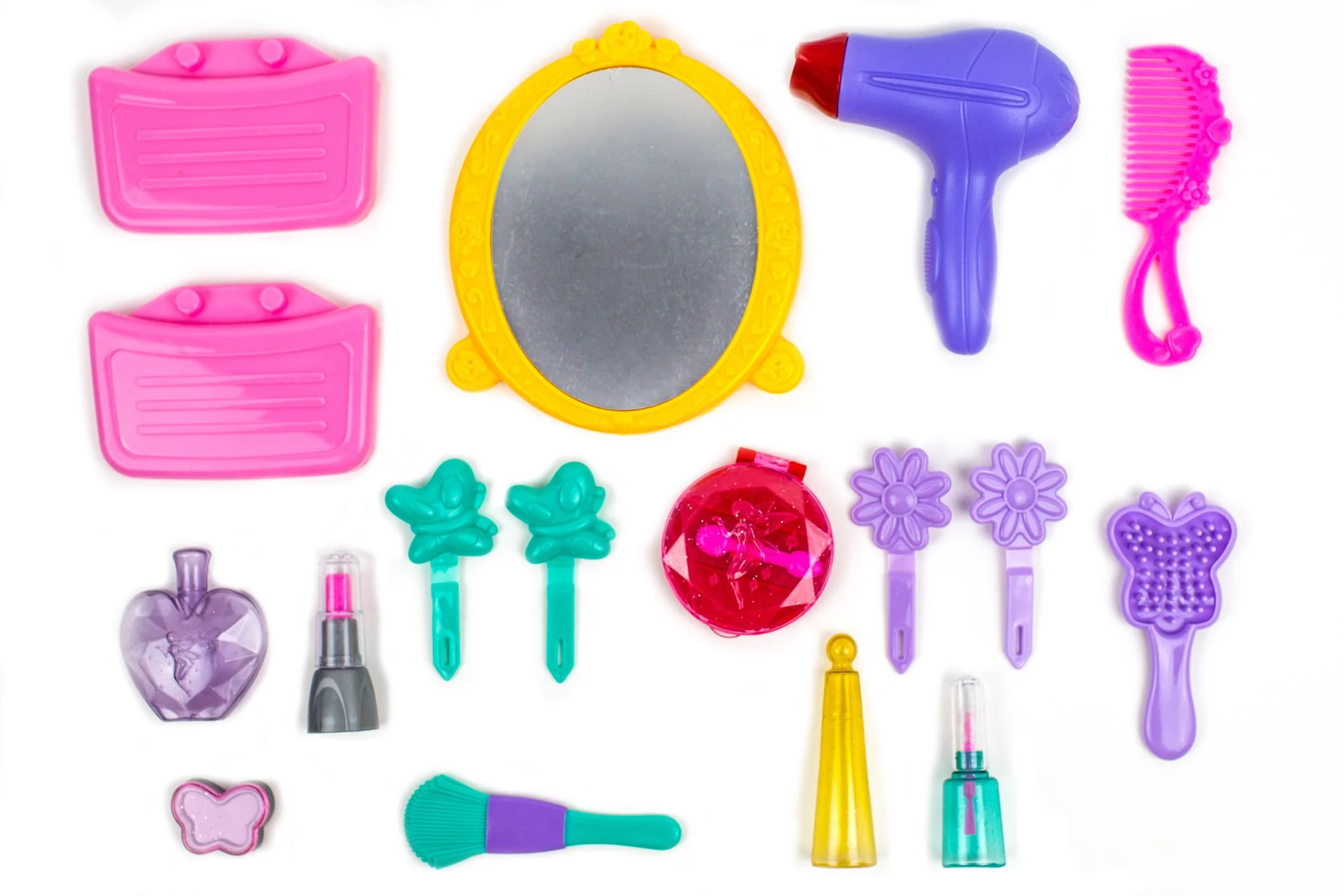 21-Piece Pretend Play Makeup Kit for Girls – Kid’s Vanity Makeup Kit with Beauty Salon Case, Lightweight & Portable Barbie Make Up Cosmetics Set for Toddlers - Image 3