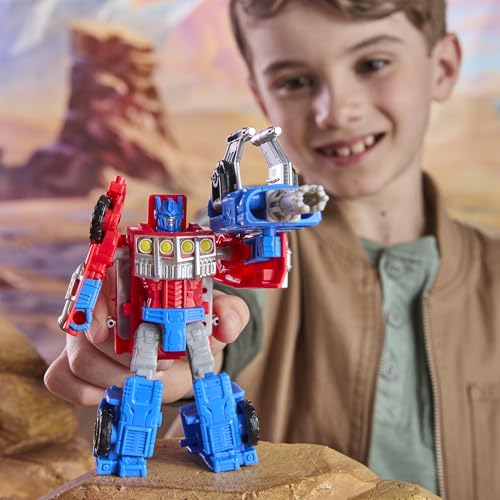 Transformers CYBERWORLD Optimus Prime Armored Cyber Changers 4-Inch Action Figure, Quick Change to Truck Mode, Robot Toys for Boys and Girls, Kids Christmas Stocking Stuffers, Ages 6+ - Image 3