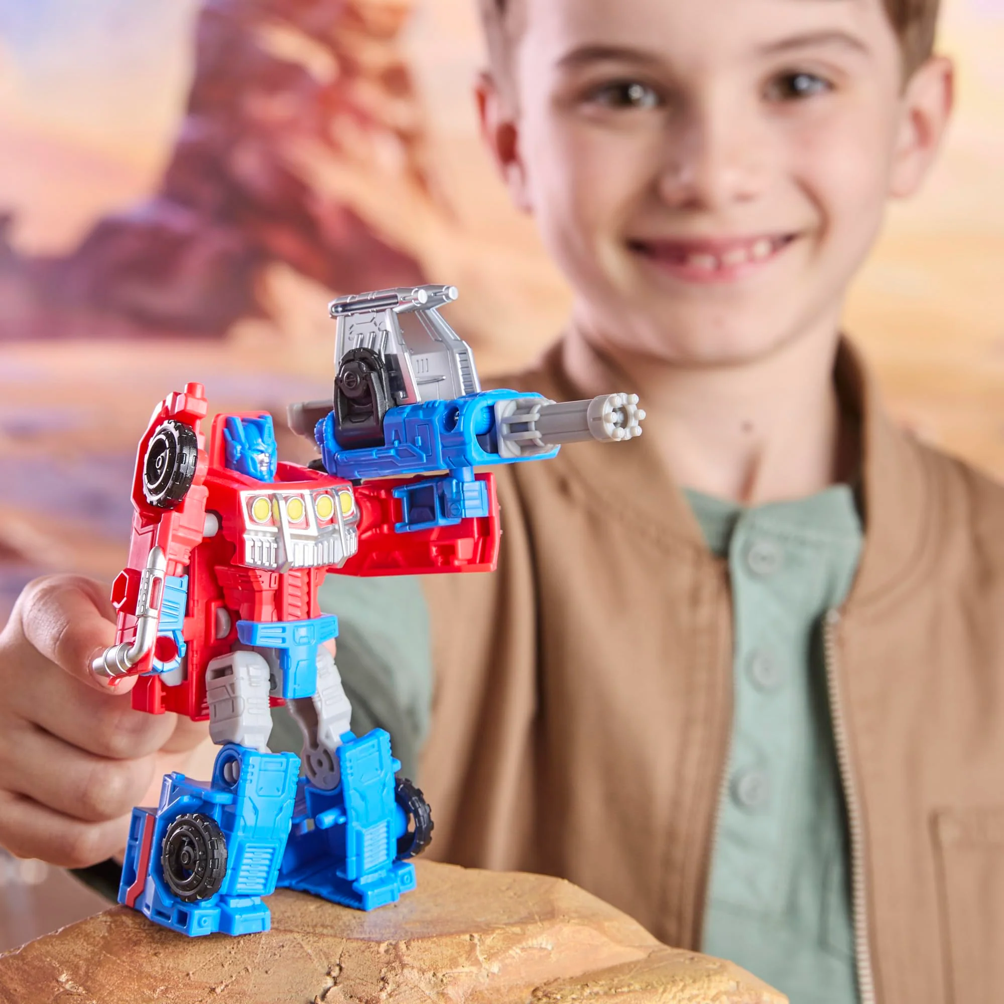 Transformers CYBERWORLD Optimus Prime Armored Cyber Changers 4-Inch Action Figure, Quick Change to Truck Mode, Robot Toys for Boys and Girls, Kids Christmas Stocking Stuffers, Ages 6+ - Image 9