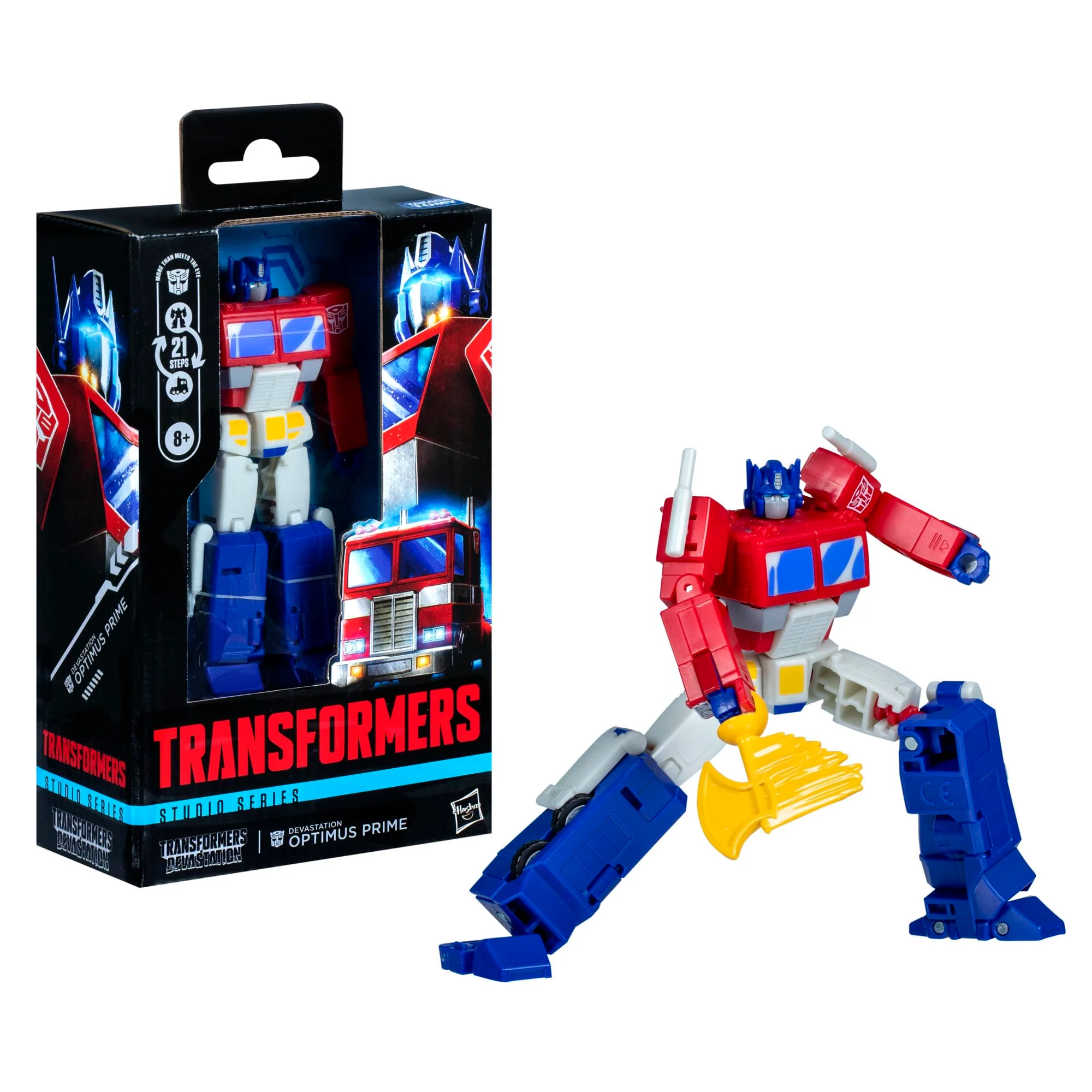 Transformers Toys Studio Series Deluxe Class Devastation Optimus Prime, 4.5-inch Converting Action Figure, 8+